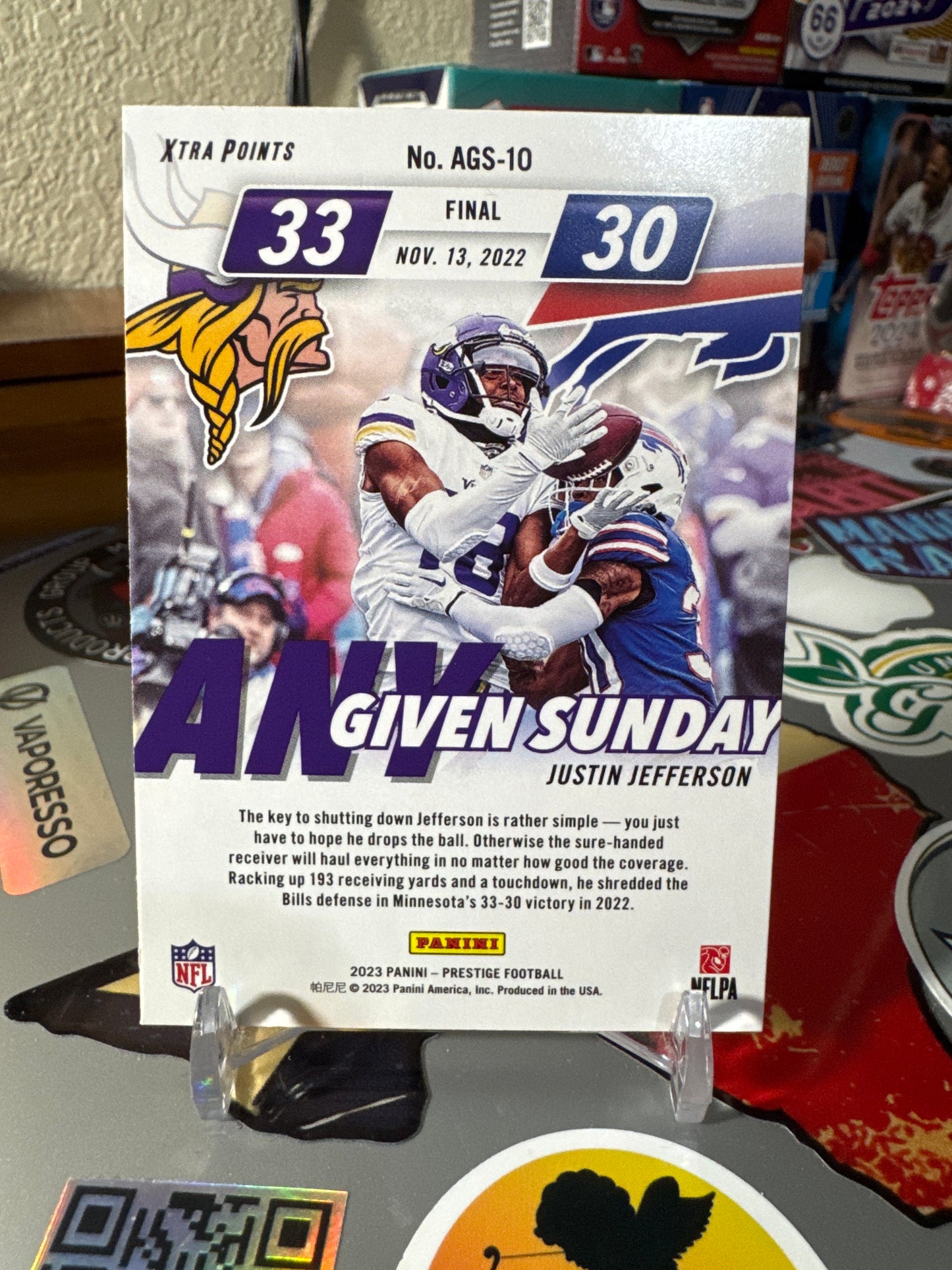 2023 Panini Prestige- Any Given Sunday #AGS-10 Justin Jefferson