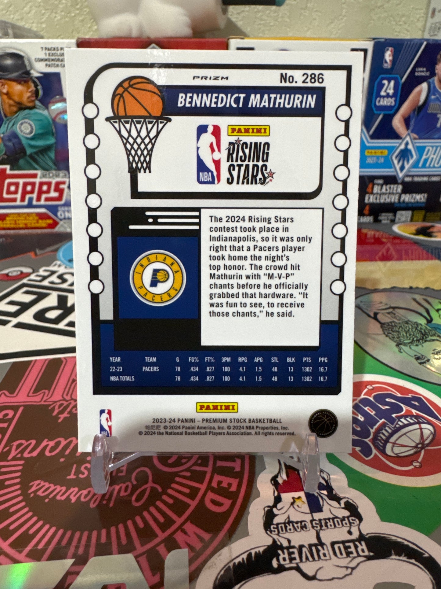 2023 Panini NBA Hoops Premium Stock Rising Stars #286 Bennedict Mathurin- True Silver Parallel