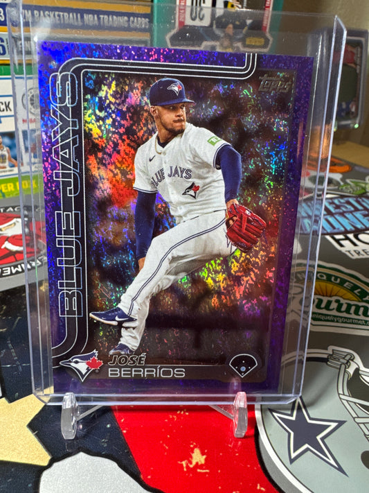 2025 Topps Series One #33 Jose Berrios- Purple Rainbow Foil- Numbered 206/250