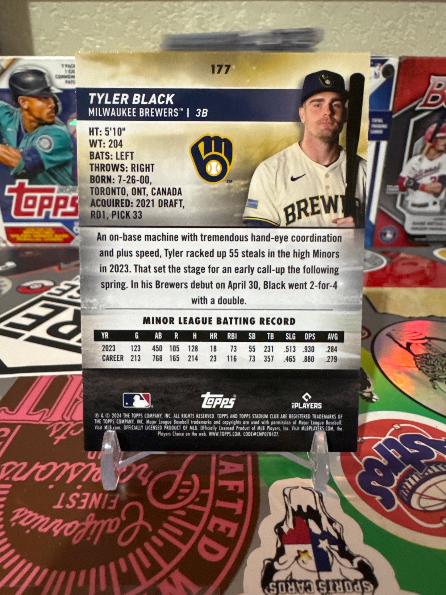 2024 Topps Stadium Club #177 Tyler Black RC