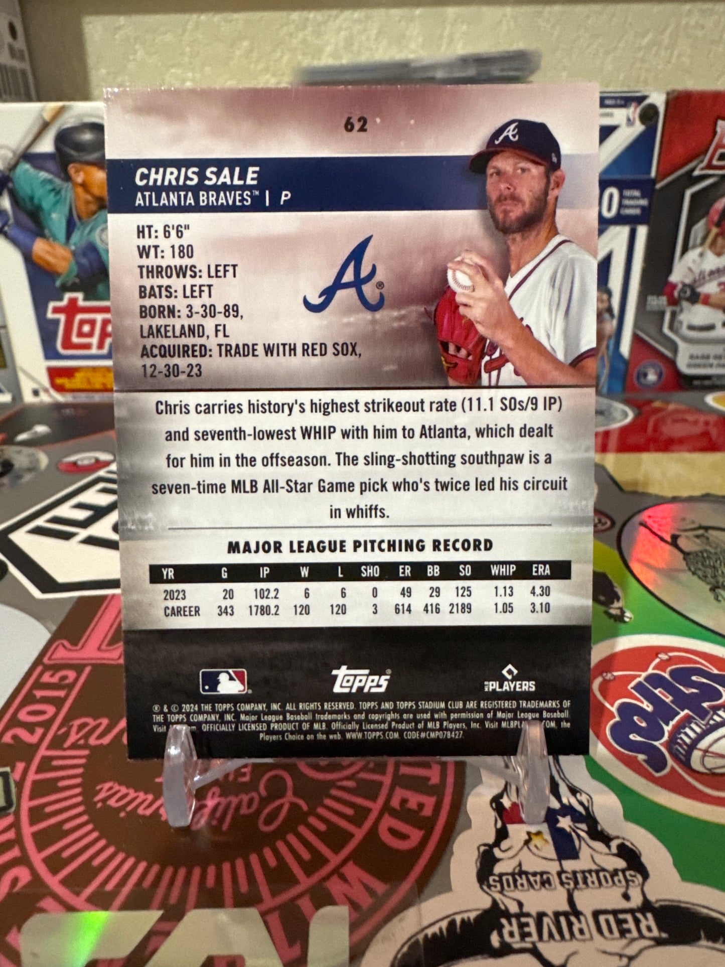 2024 Topps Stadium Club #62 Chris Sale- Red Foil Parallel