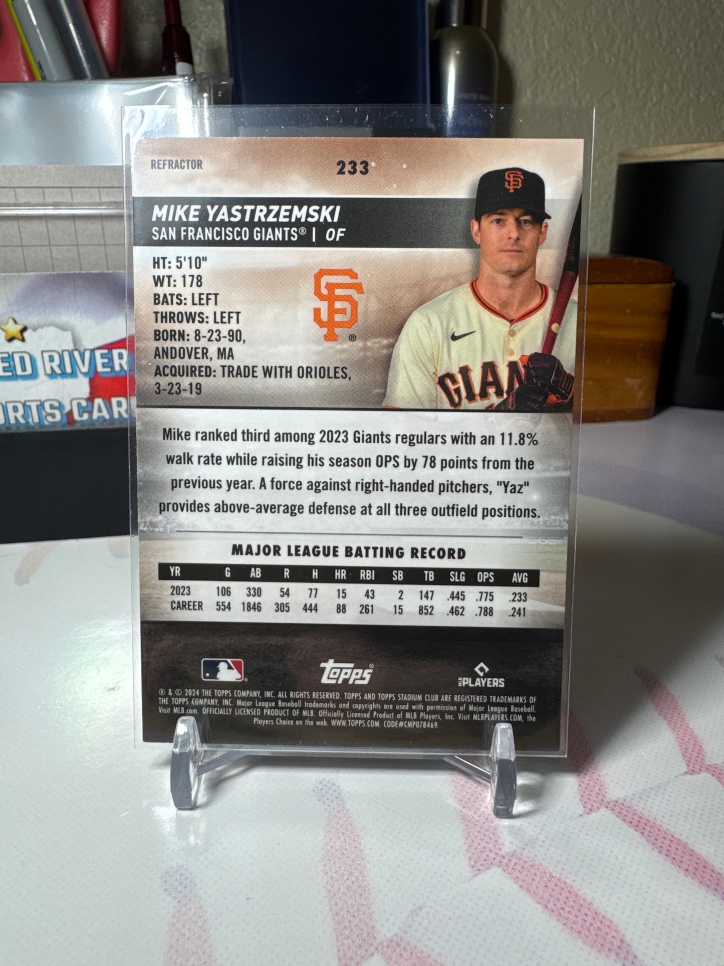 2024 Topps Stadium Club Chrome #232 Mike Yastrzemski- Refractor