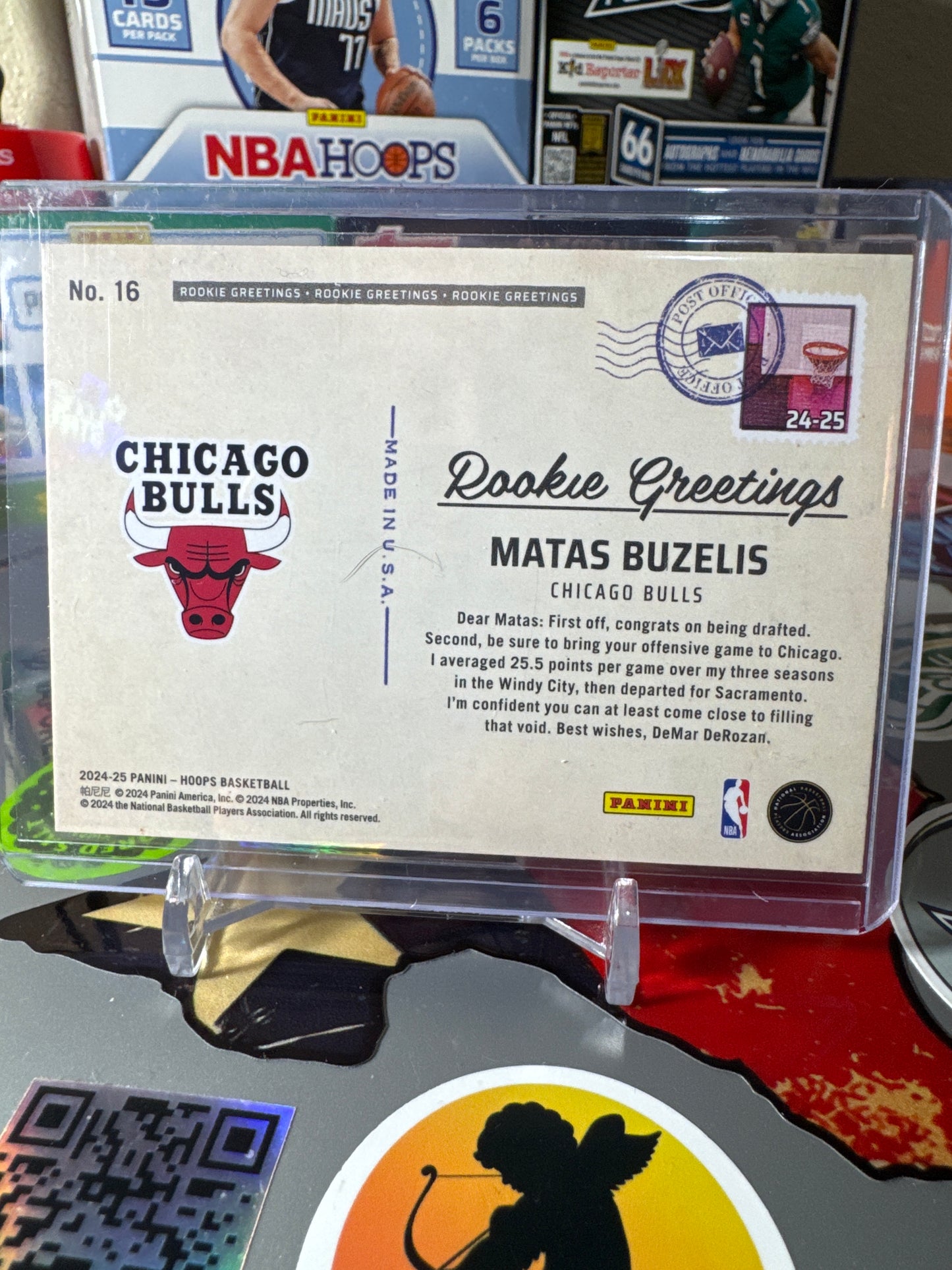 2024 Panini Hoops Rookie Greetings #16 Maya’s Buzelis RC- Silver Rainbow holo Parallel