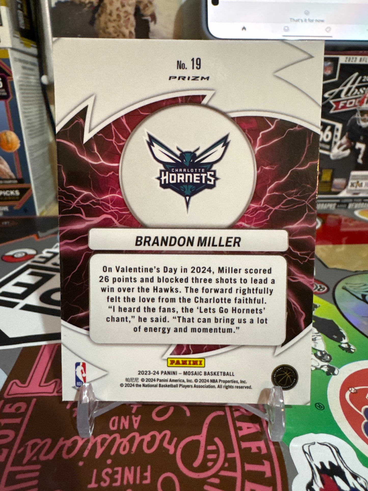 2023 Panini Mosaic Thunder Road #19 Brandon Miller RC- Green Mosaic Foil Parallel