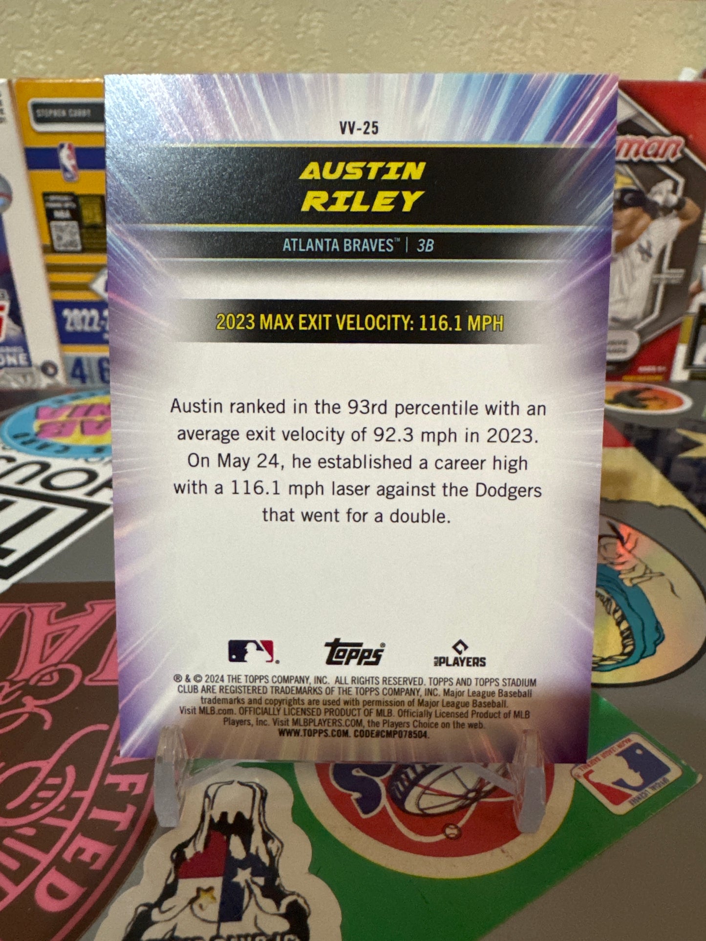 2024 Topps Stadium Club Virtuosos of Velocity #VV-25 Austin Riley