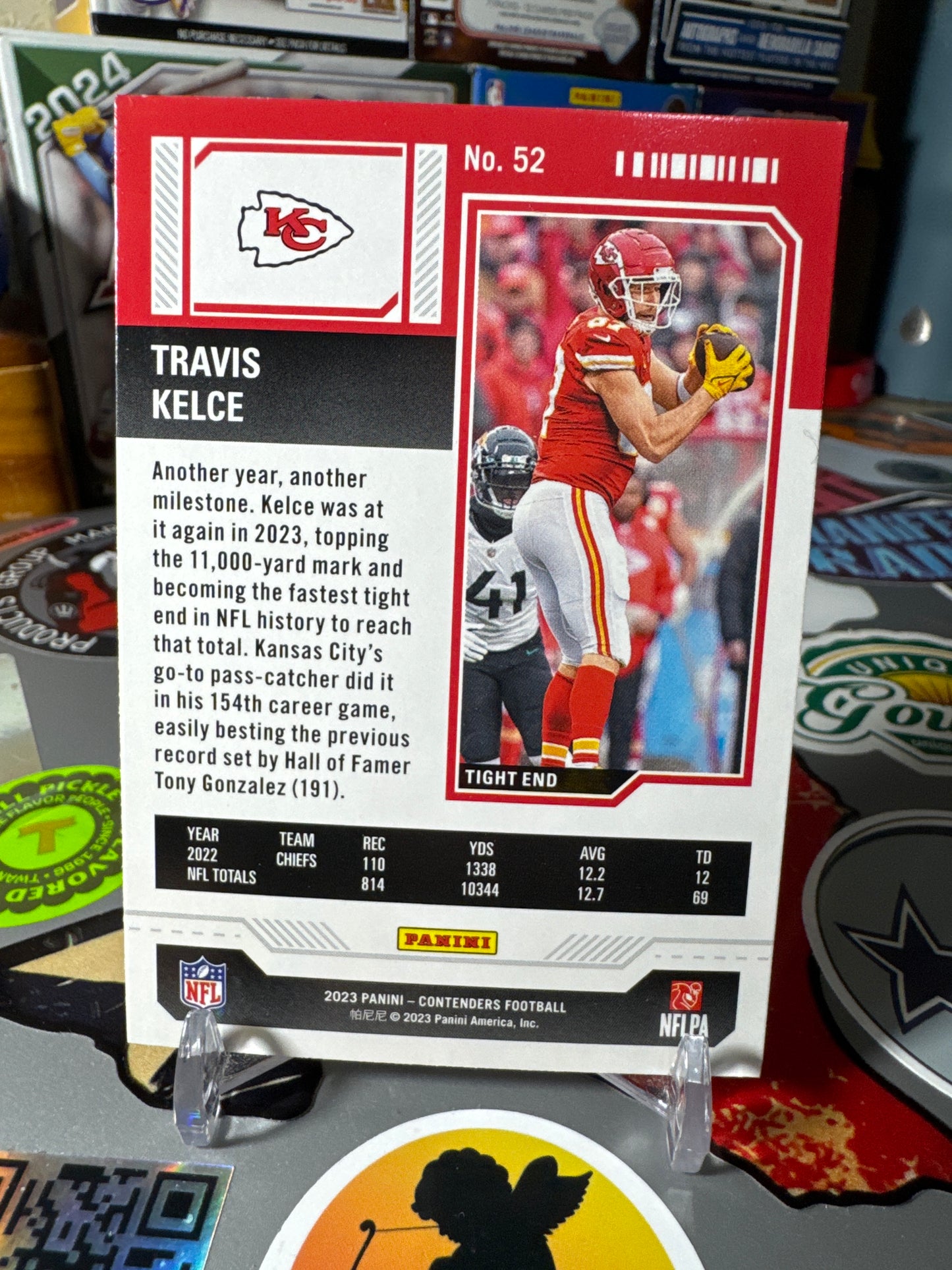 2023 Panini Contenders #52 Travis Kelce- Red Game Ticket Parallel
