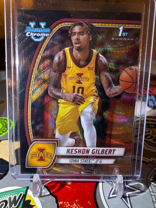 2024 Topps Bowman U #45 Keshon Gilbert- 1’st Bowman Black Wave Parallel