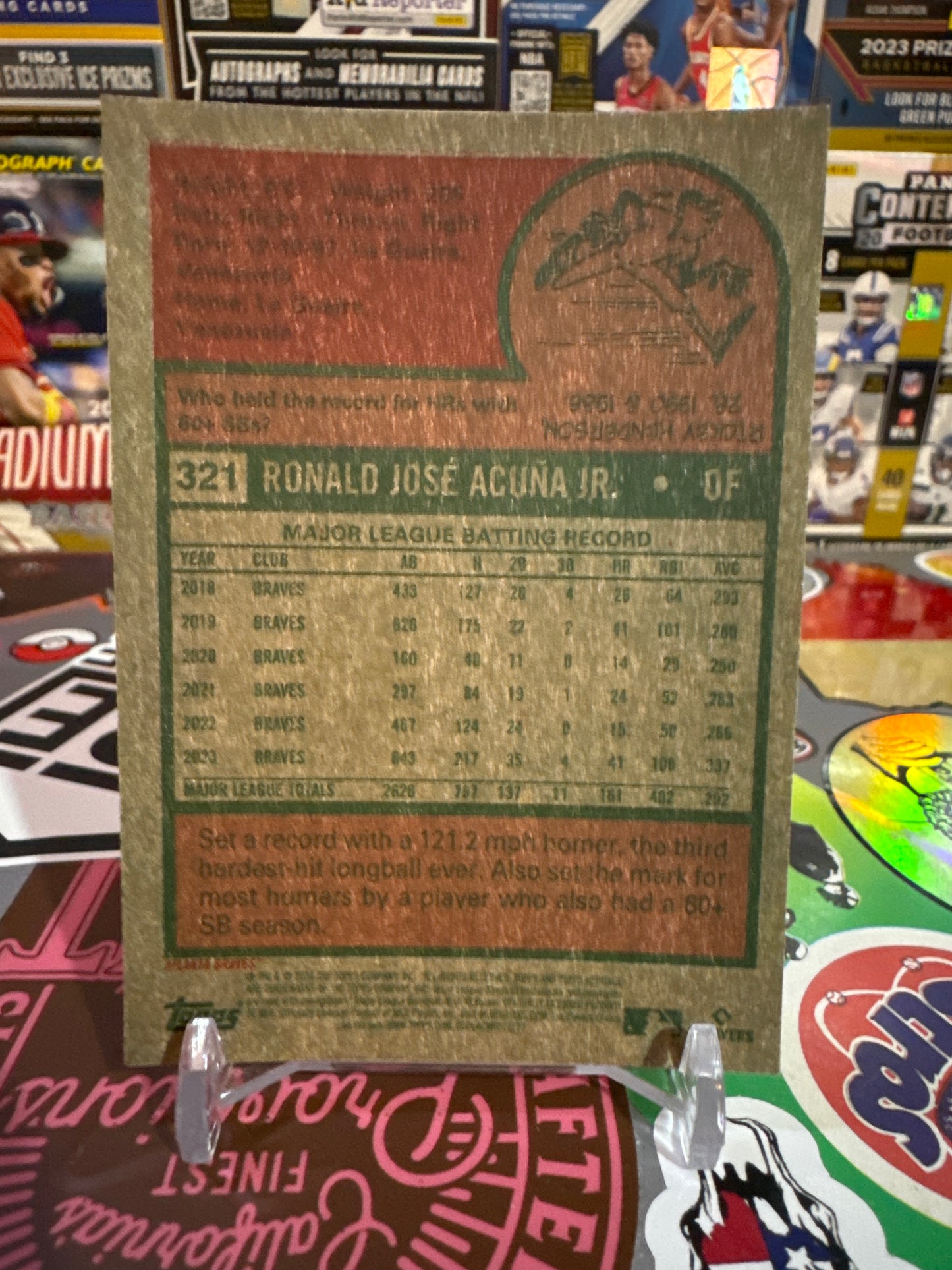 2024 Topps Heritage Chrome #321 Ronald Acuna Jr. Purple