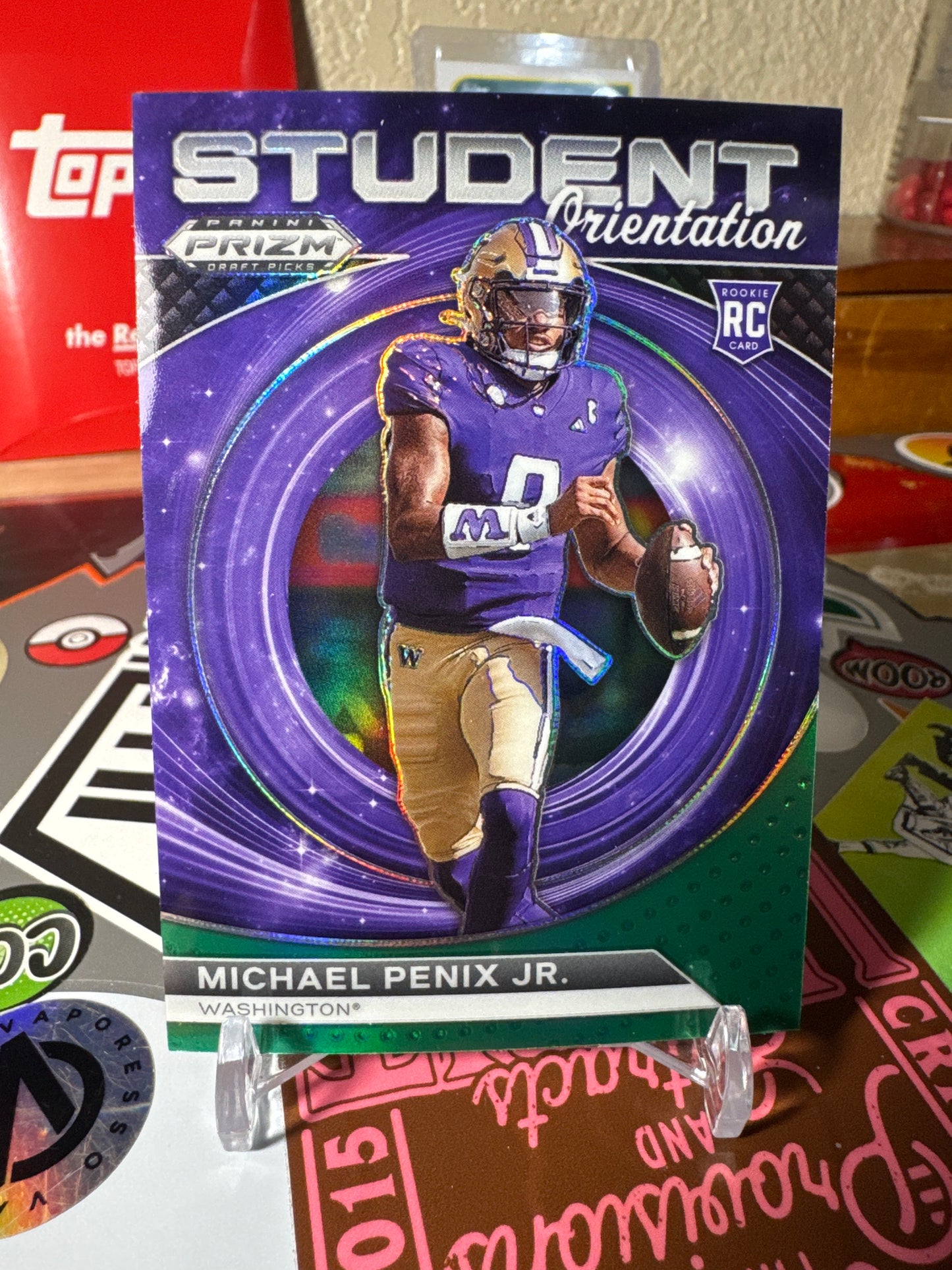 2024 Panini Prizm Draft Picks- Student Orientation #SO-MPJ Michael Penix Jr. RC- Green Prizm Parallel