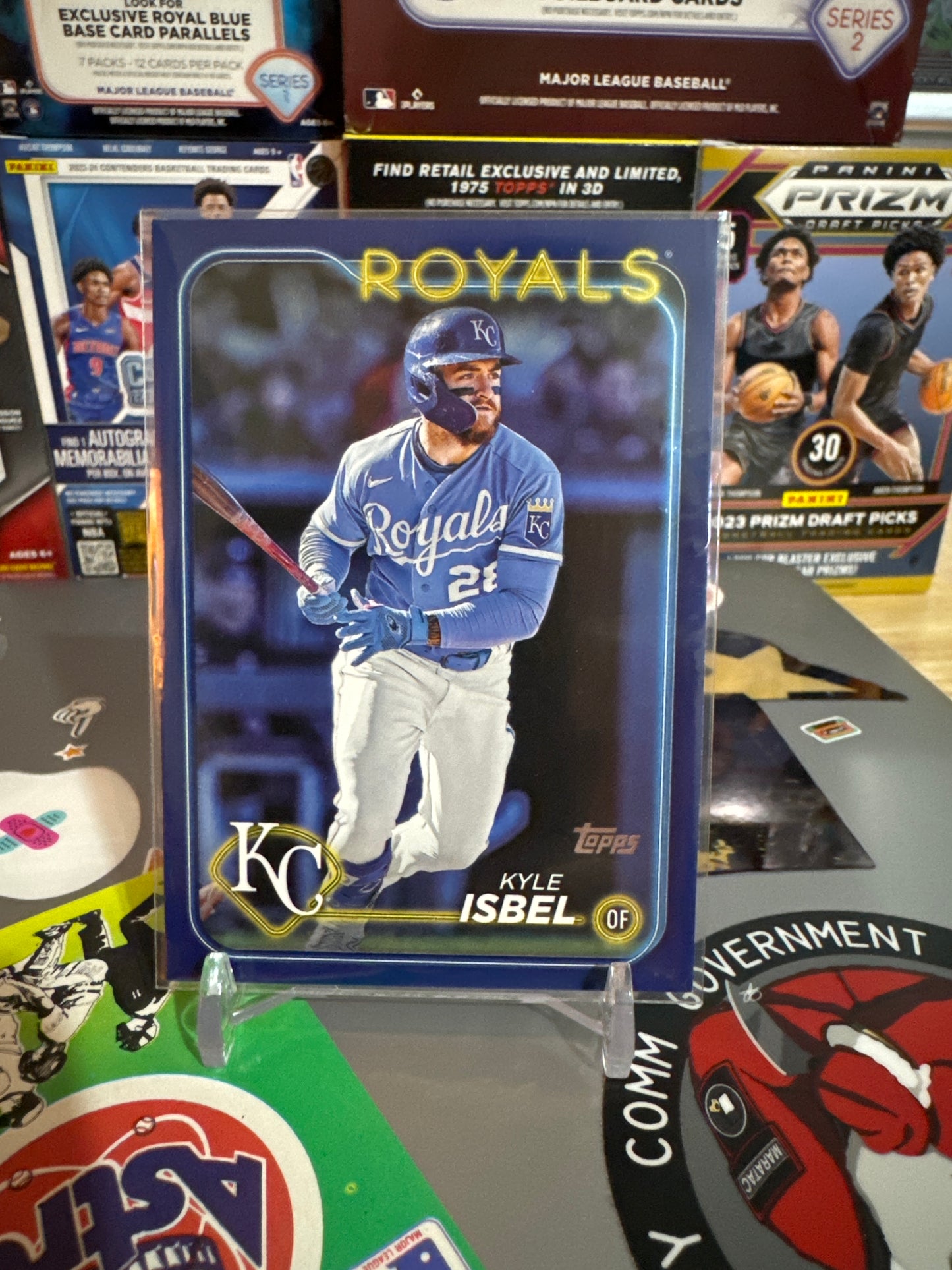 2024 Topps Base Set Series 2 #525 Kyle Isbel. Royal blue border. Color Match