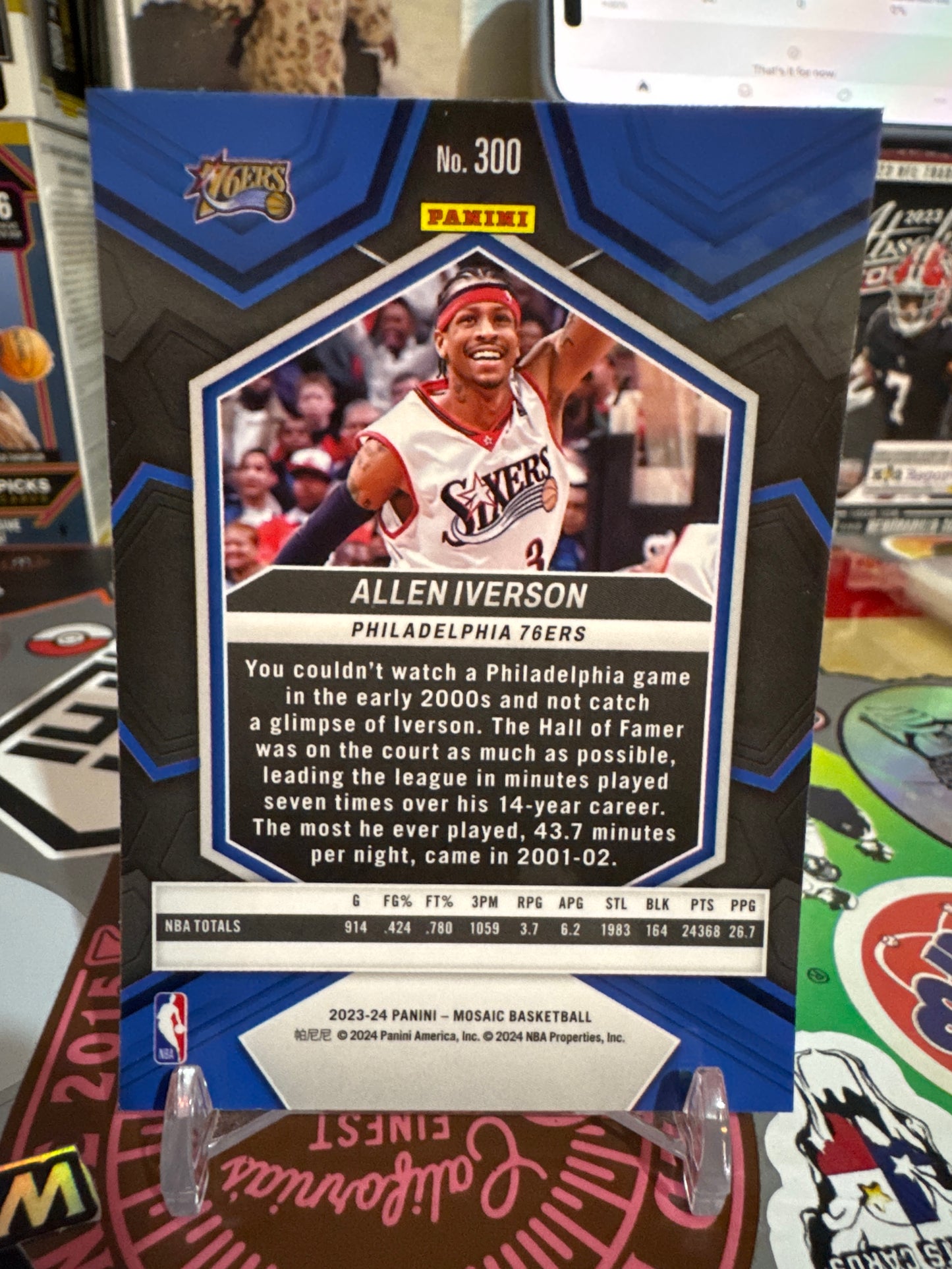 2023 Panini Mosaic #300 Allen Iverson- NBA Greats
