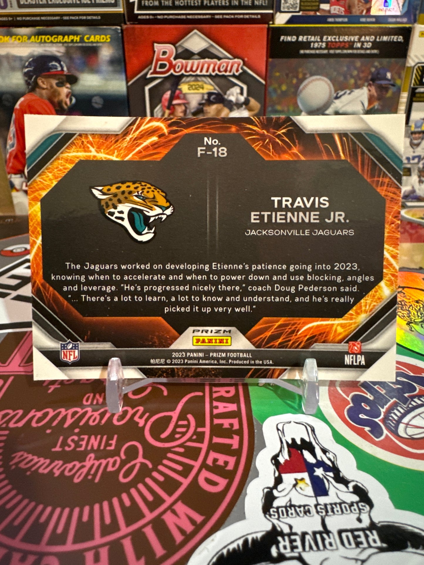 2023 Panini Prizm- Fireworks #18 Travis Etienne Jr. - Green Parallel