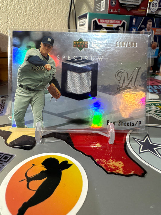 2007 Upper Deck Spectrum Swatches #SSW-BS Ben Sheets- Game Used Patch- Numbered 110/199