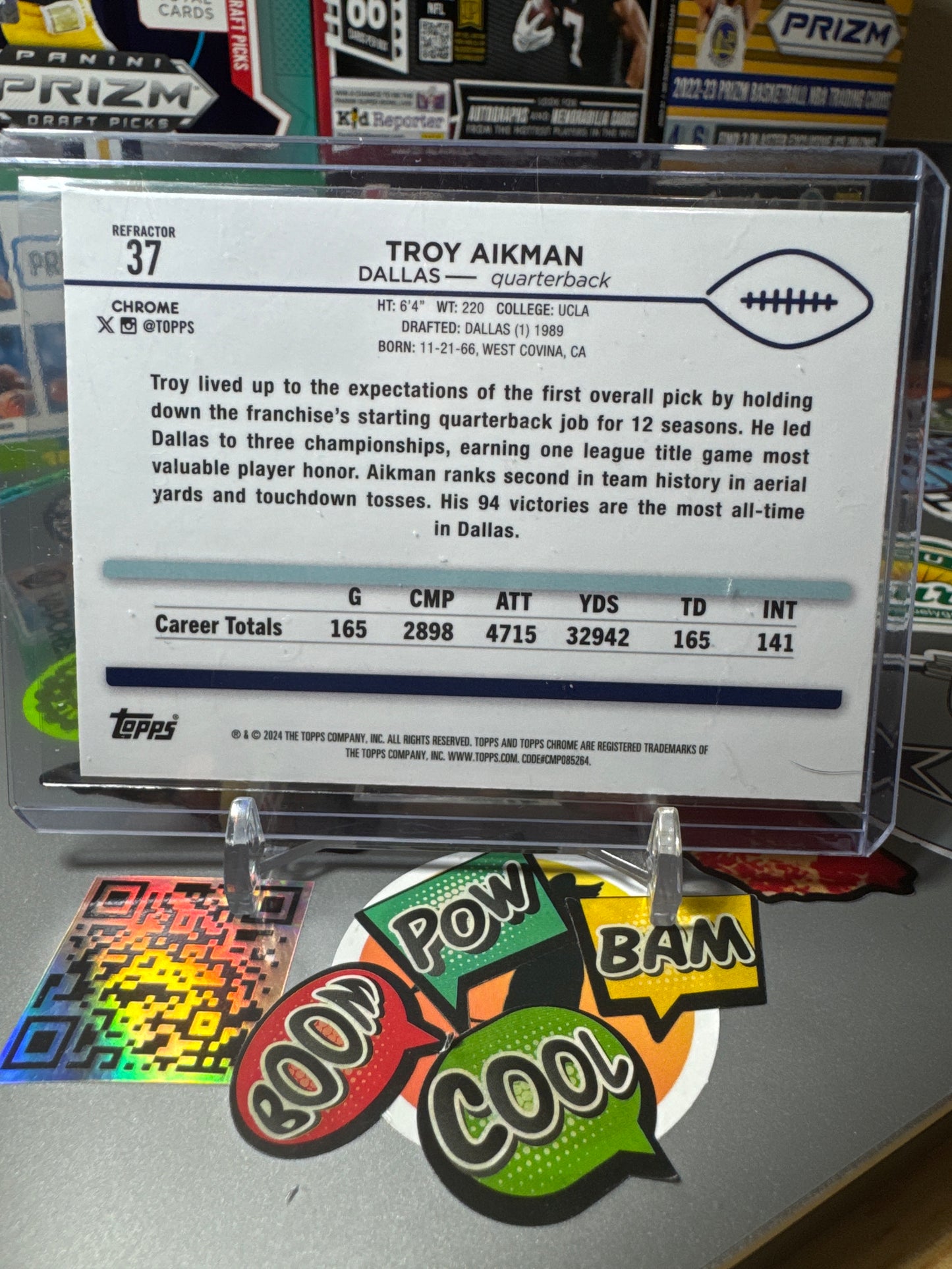 2024 Topps Chrome #37 Troy Aikman- True Silver Parallel
