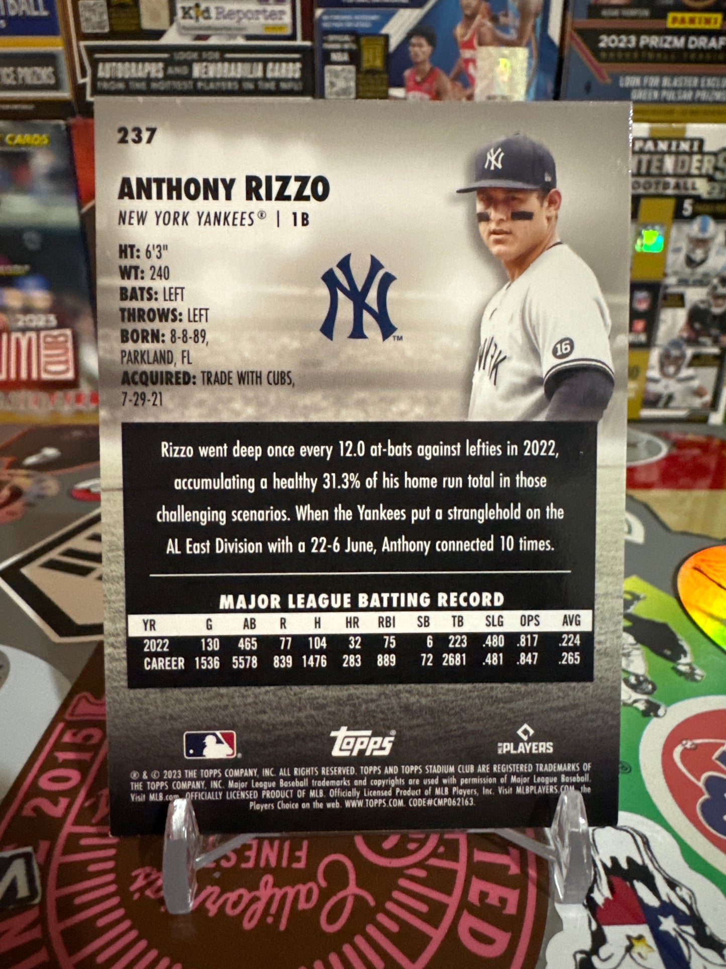 2023 Topps Stadium club Oversized Base Box loaders #237 Anthony Rizzo