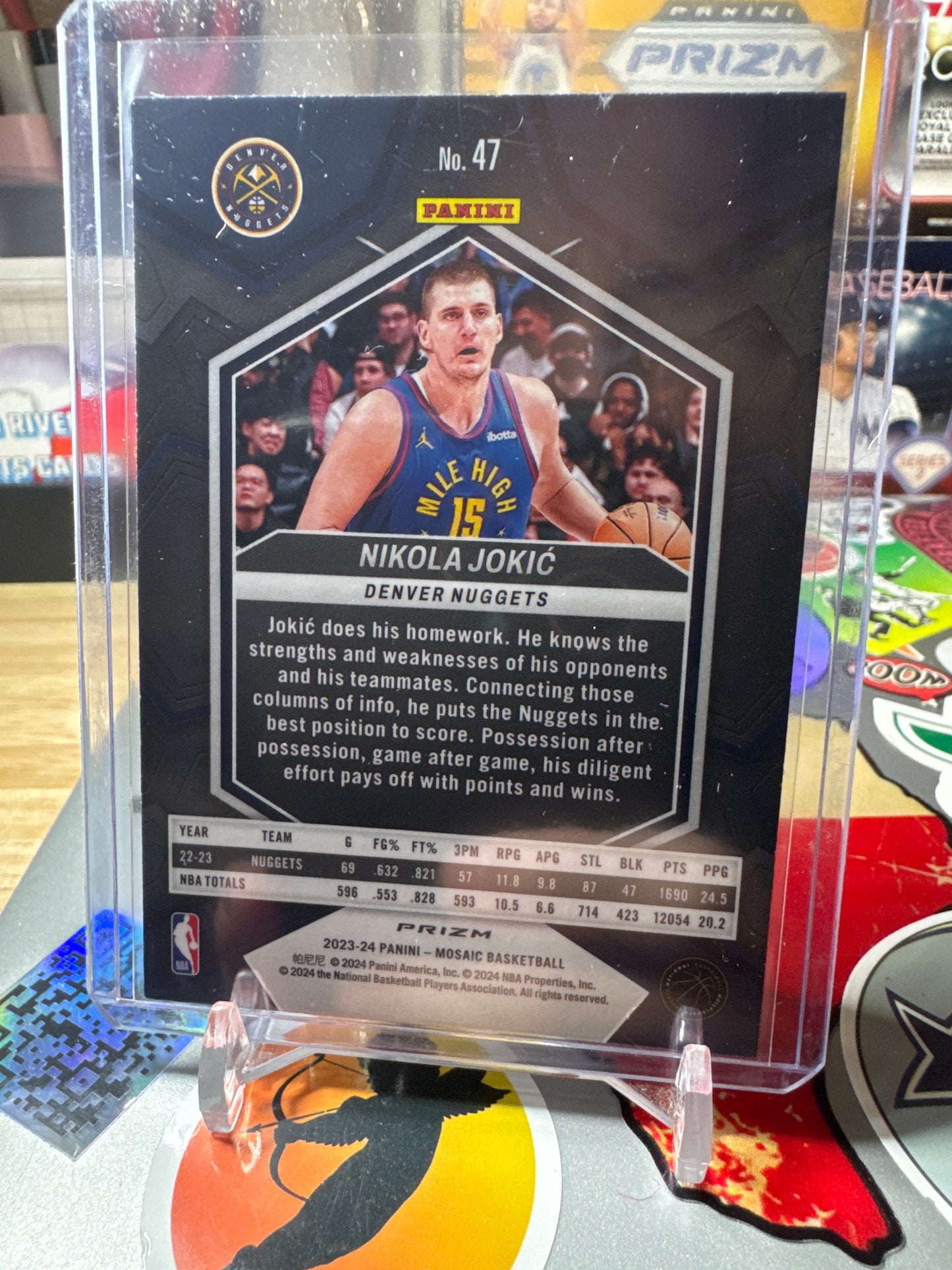 2023 Panini Mosaic #47 Nikola Jokic- True Silver Holo Parallel