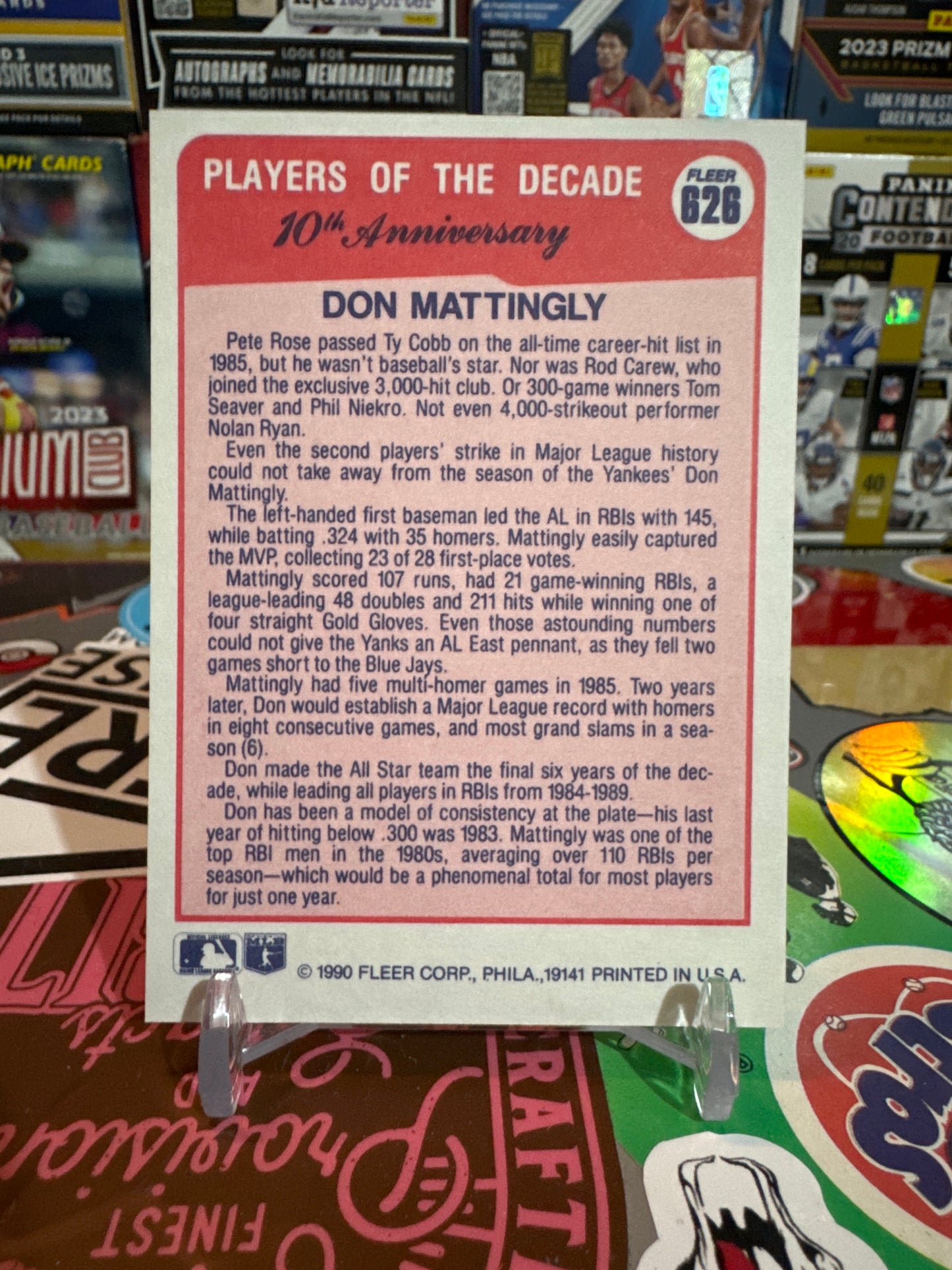 1990 Fleer players of the decade #626 Don Mattingly