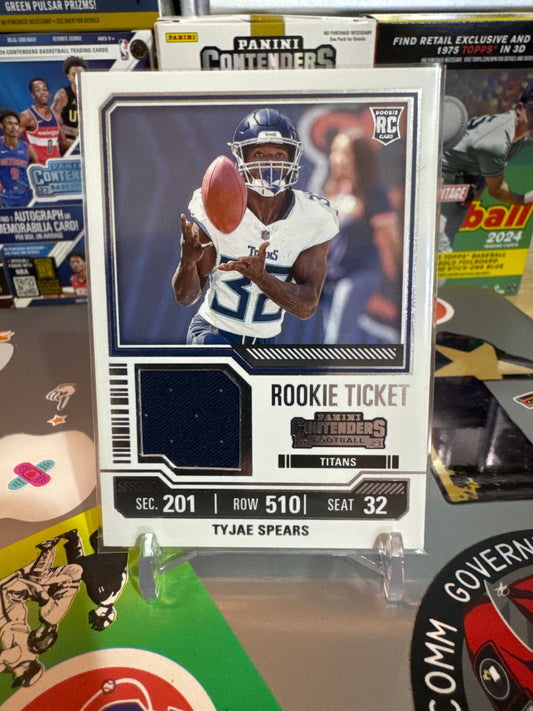 2023 Panini Contenders Rookie ticket. Patch. #TS36 Tyjae Spears RC