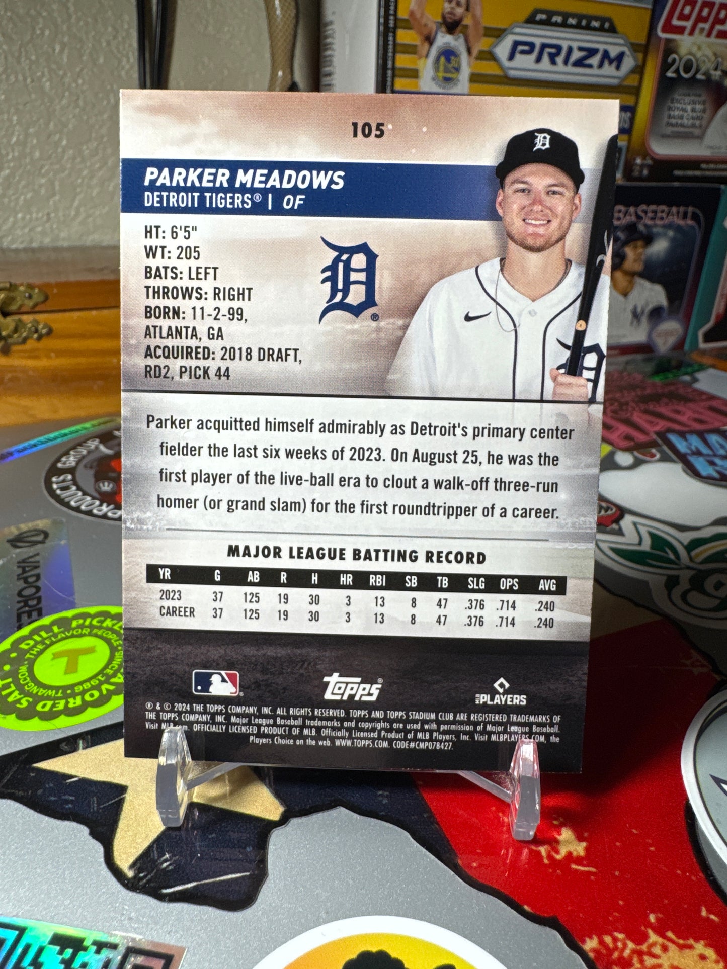 2024 Topps Stadium Club #105 Parker Meadows RC- Pink Parallel