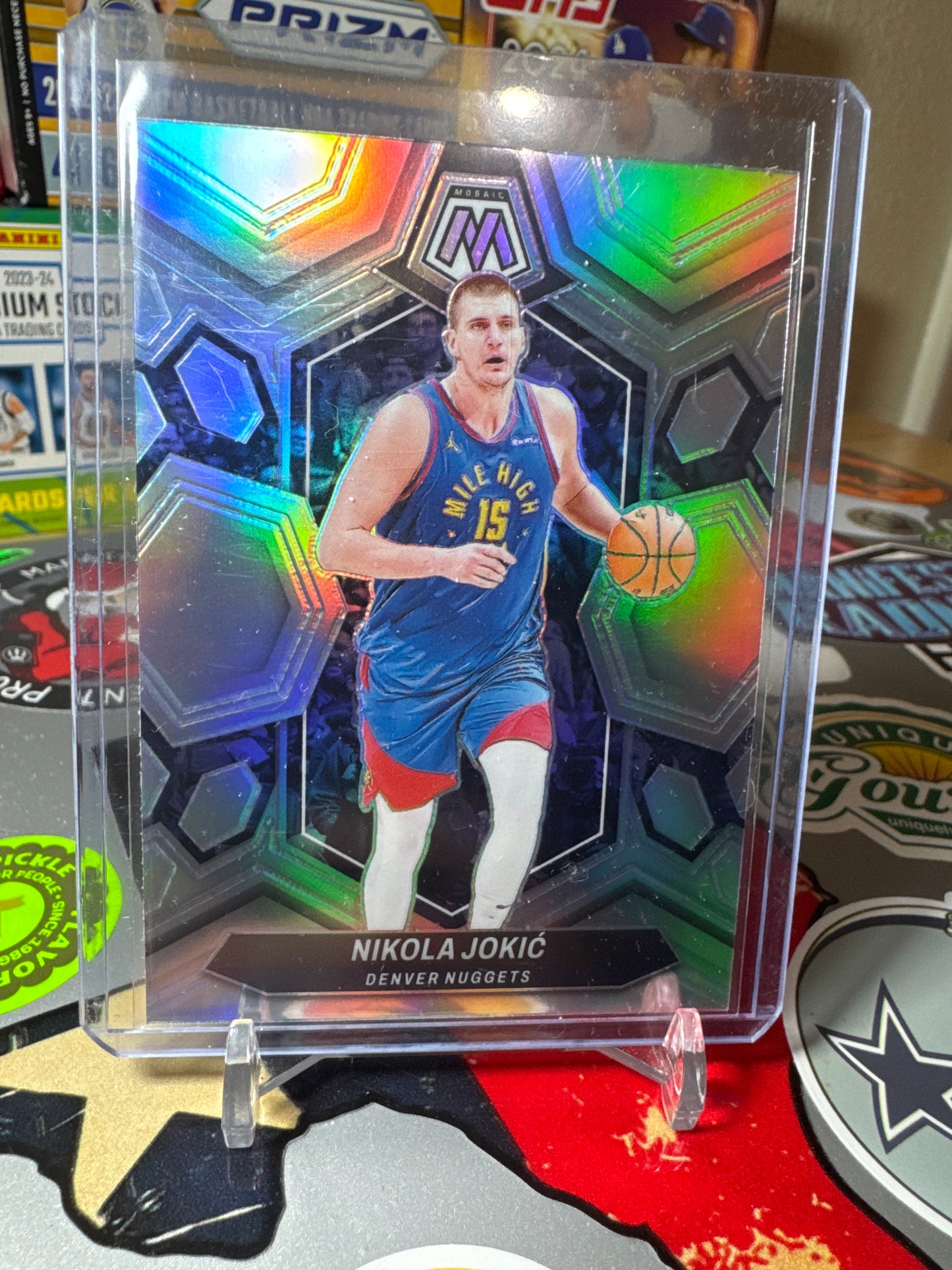 2023 Panini Mosaic #47 Nikola Jokic- True Silver Holo Parallel