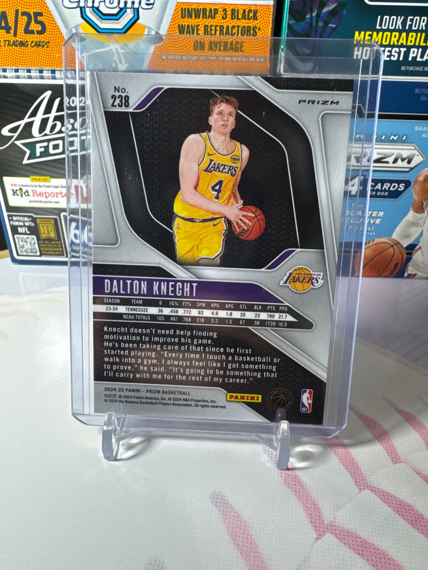 2024 Panini Prizm #238 Dalton Knecht RC- Pink Ice Prizm Parallel