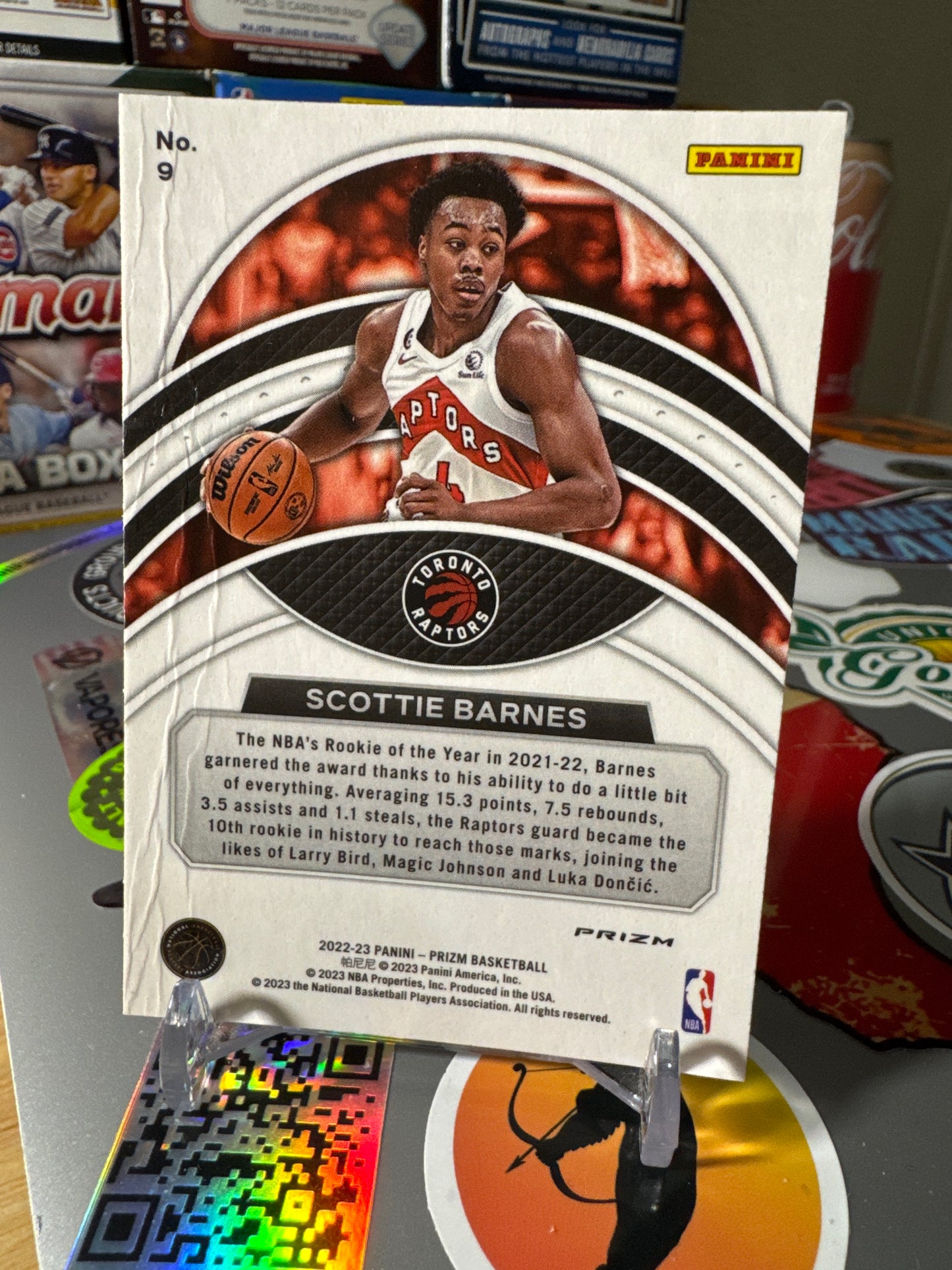 2022 Panini Prizm Dominance #9 Scottie Barnes- True Silver Parallel