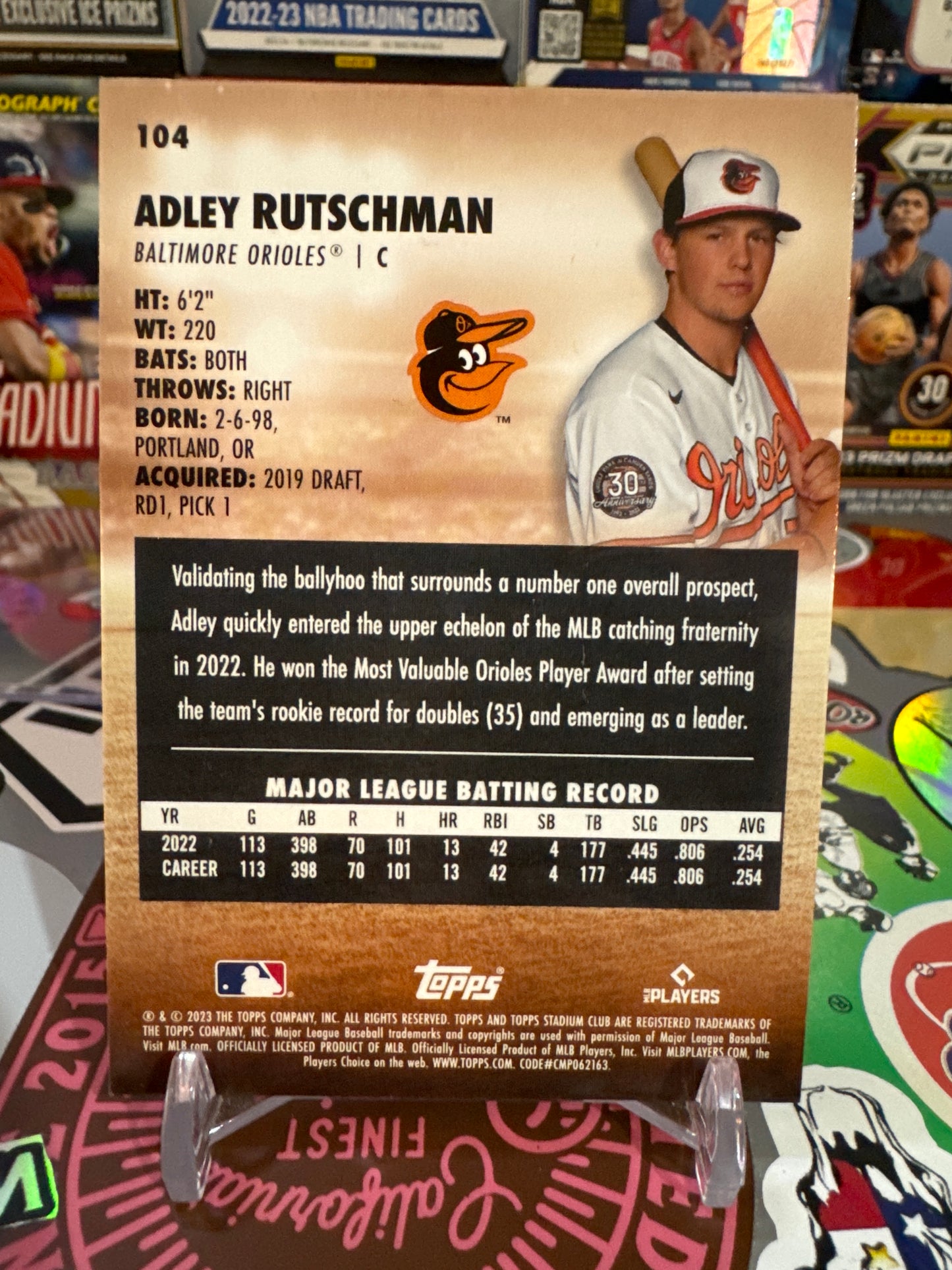 2023 Topps stadium club oversized base boxloaders #104 Adley Rutschman RC
