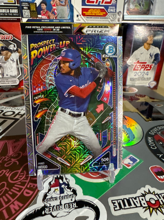 2024 Bowman Chrome prospect power up. Mojo Refractor Parallel PP-14 James Wood