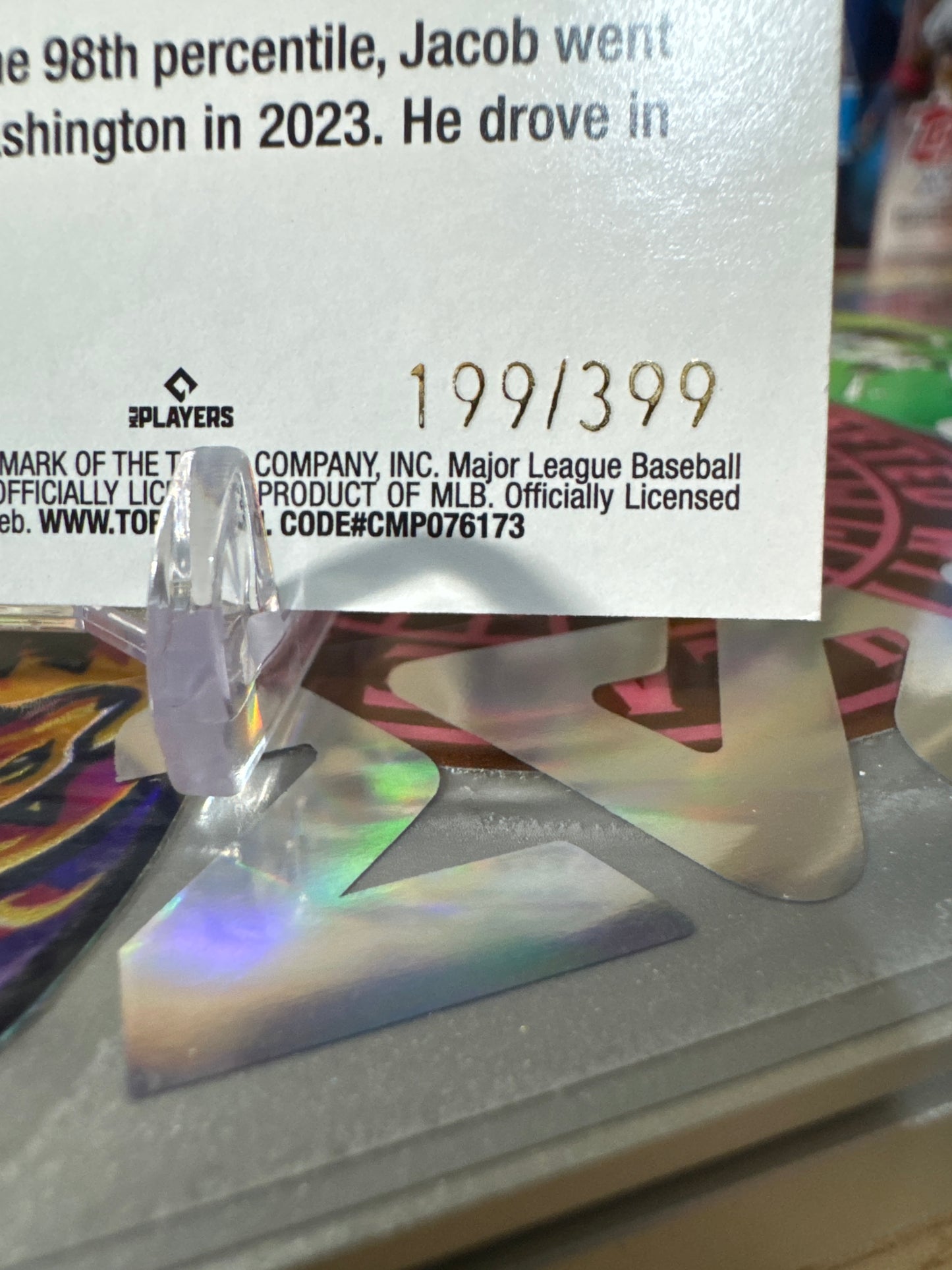 2024 Topps base set Series 2 #397 Jacob Young. Aqua Foil. Numbered 199/399