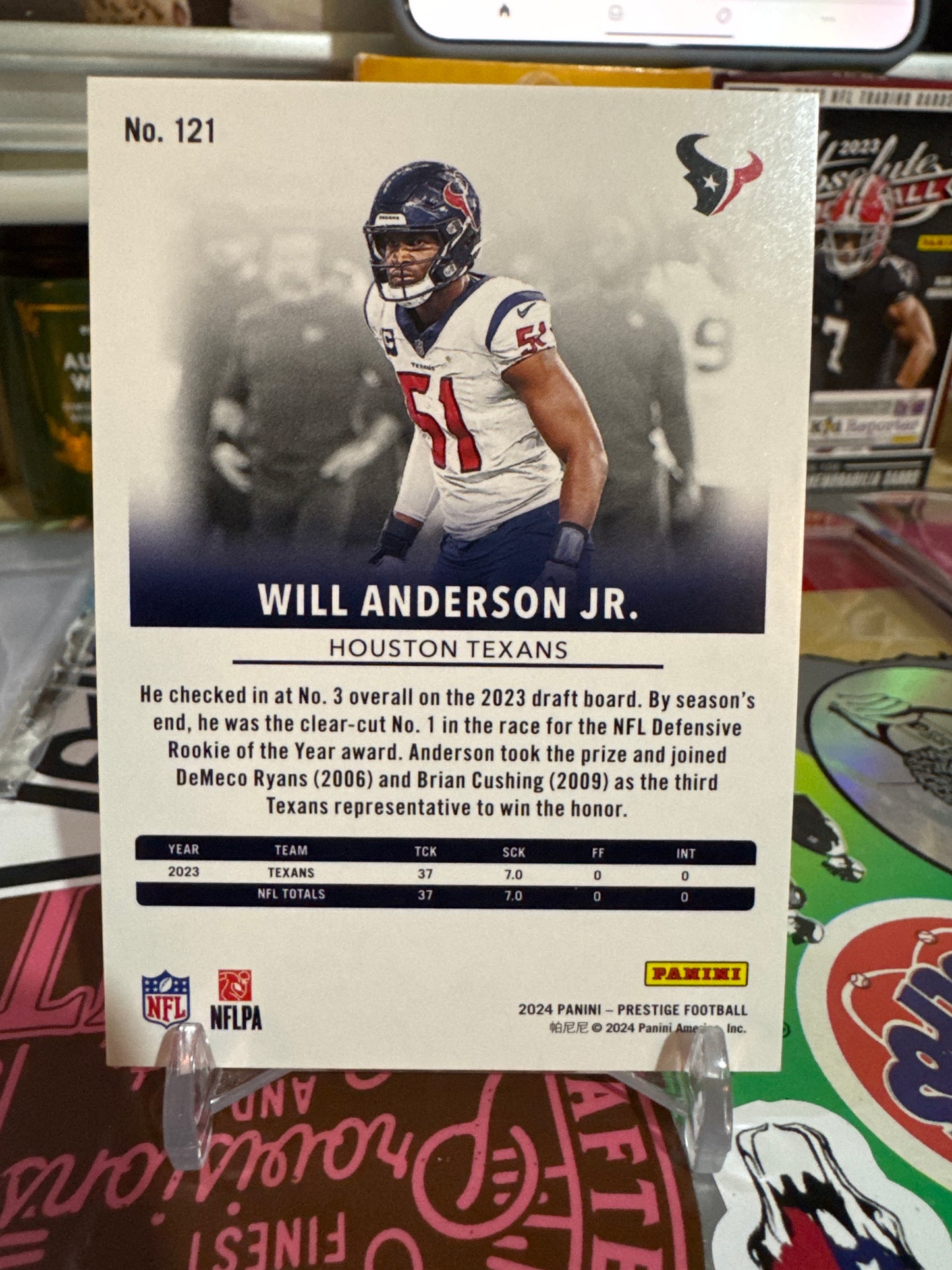 2024 Panini Prestige #121 Will Anderson Jr. Red Xtra points Parallel. Numbered 848/999