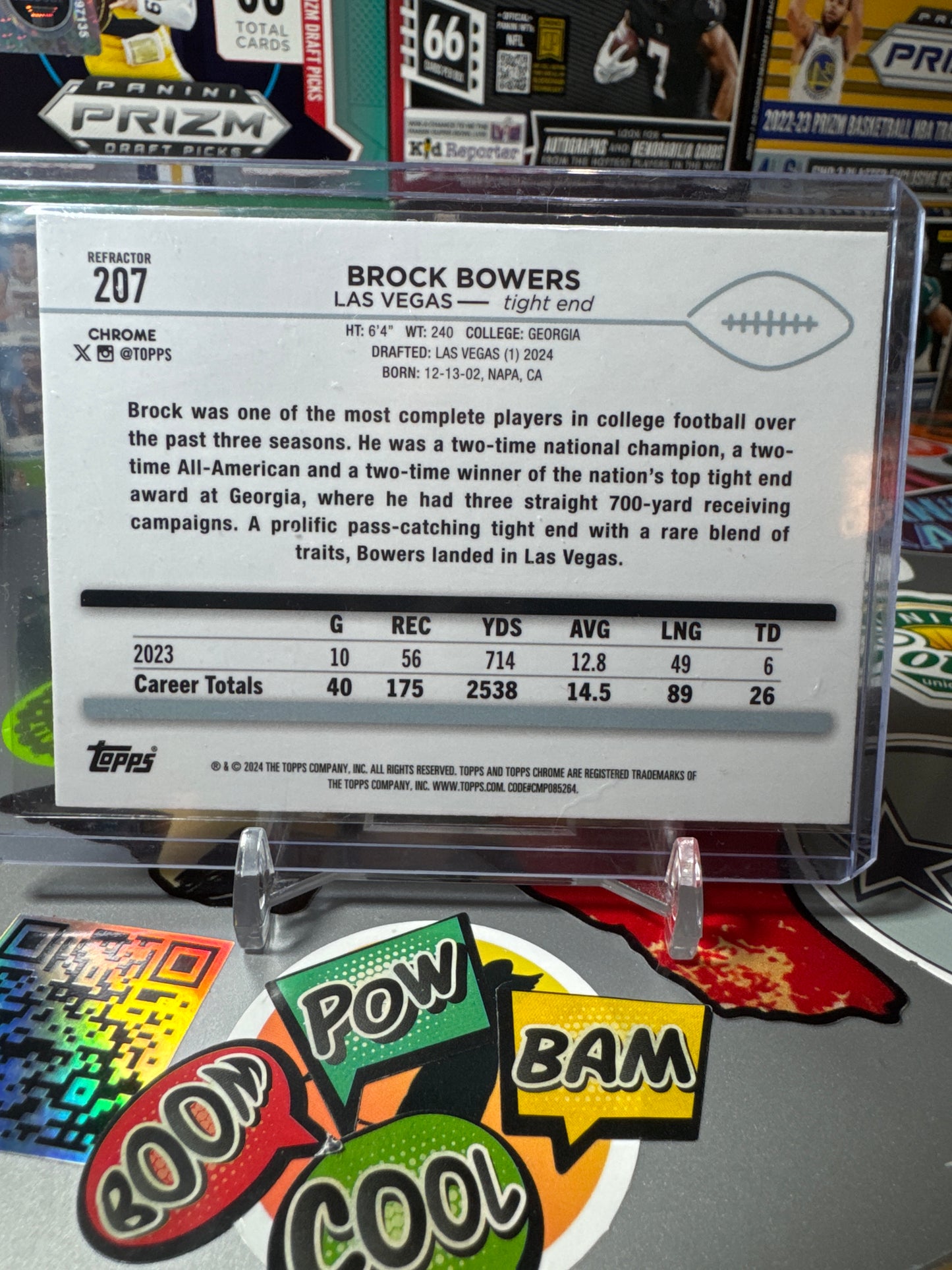 2024 Topps Chrome #207 Brock Bowers RC- True Silver Parallel