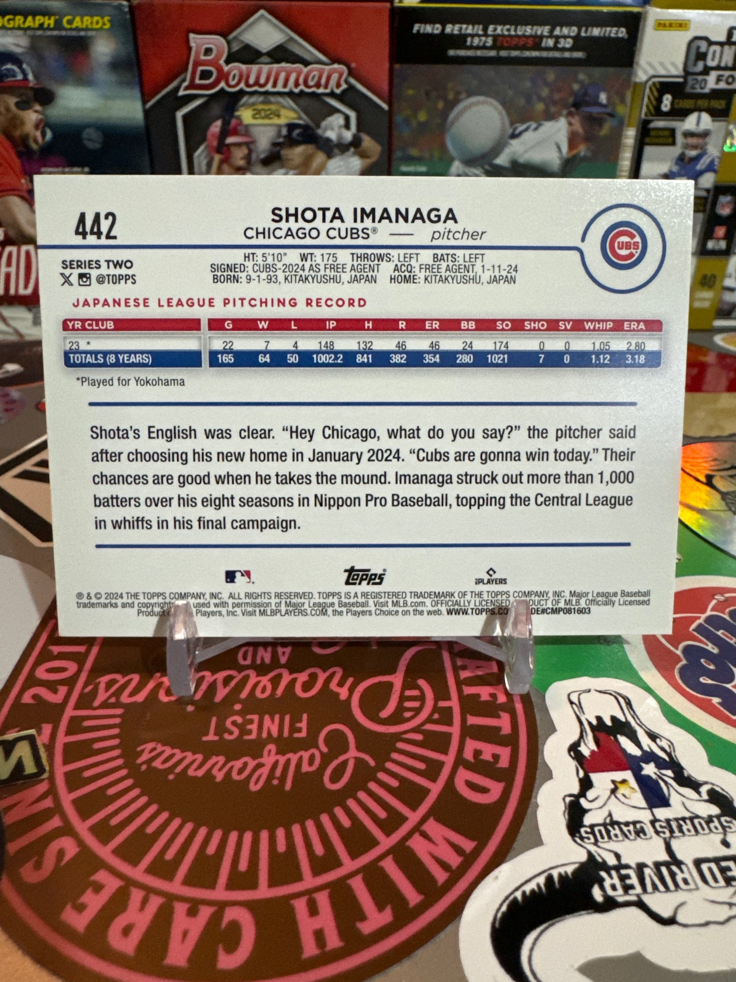 2024 Topps Series 2 #442 Shota Imanaga RC. Holiday Foil Parallel.