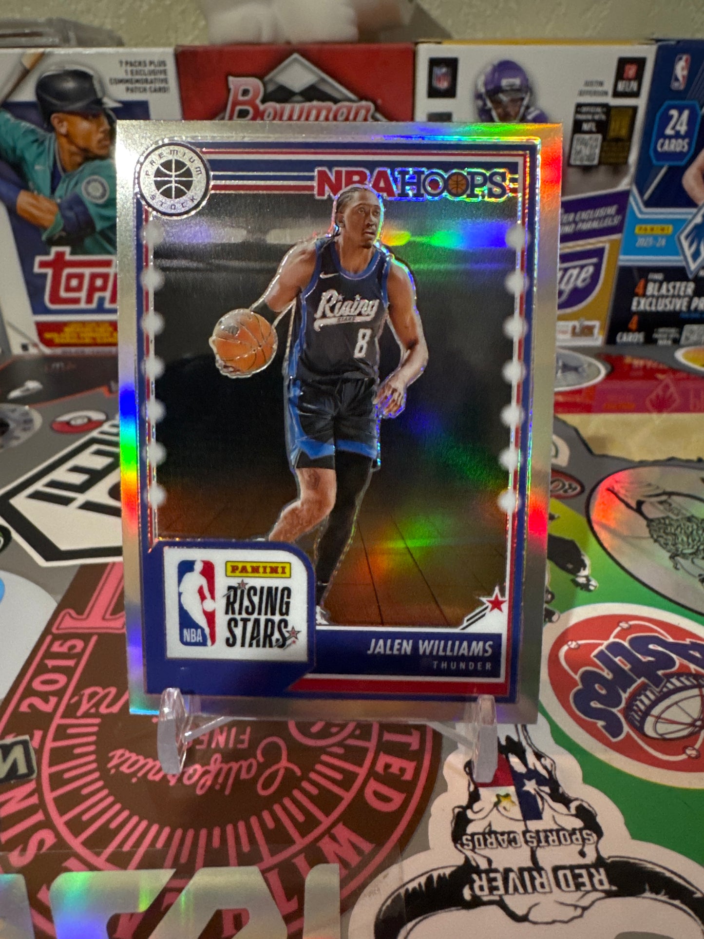 2024 Panini NBA Hoops Premium Stock Rising Stars #290 Jalen Williams- True Silver Parallel
