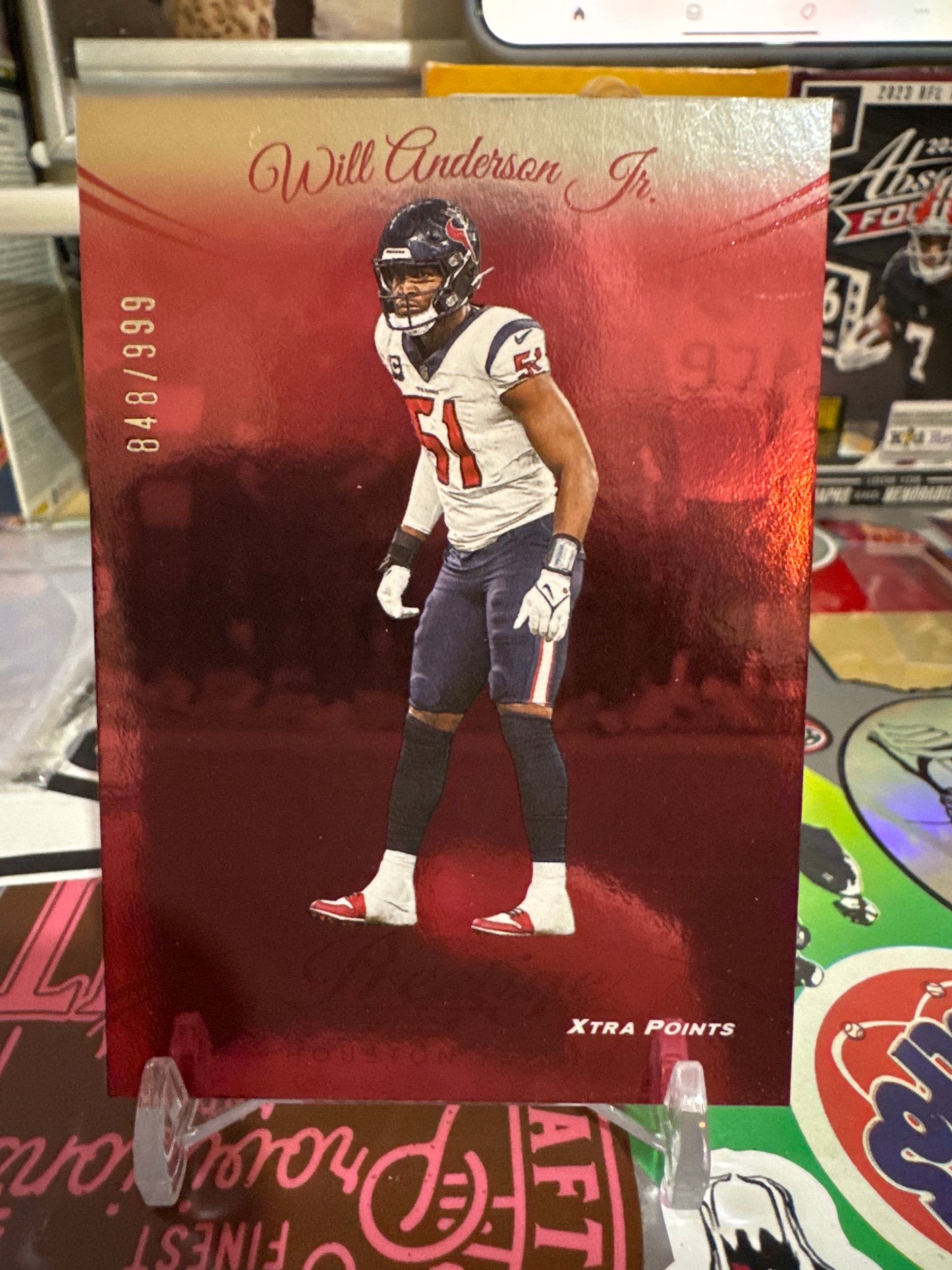 2024 Panini Prestige #121 Will Anderson Jr. Red Xtra points Parallel. Numbered 848/999