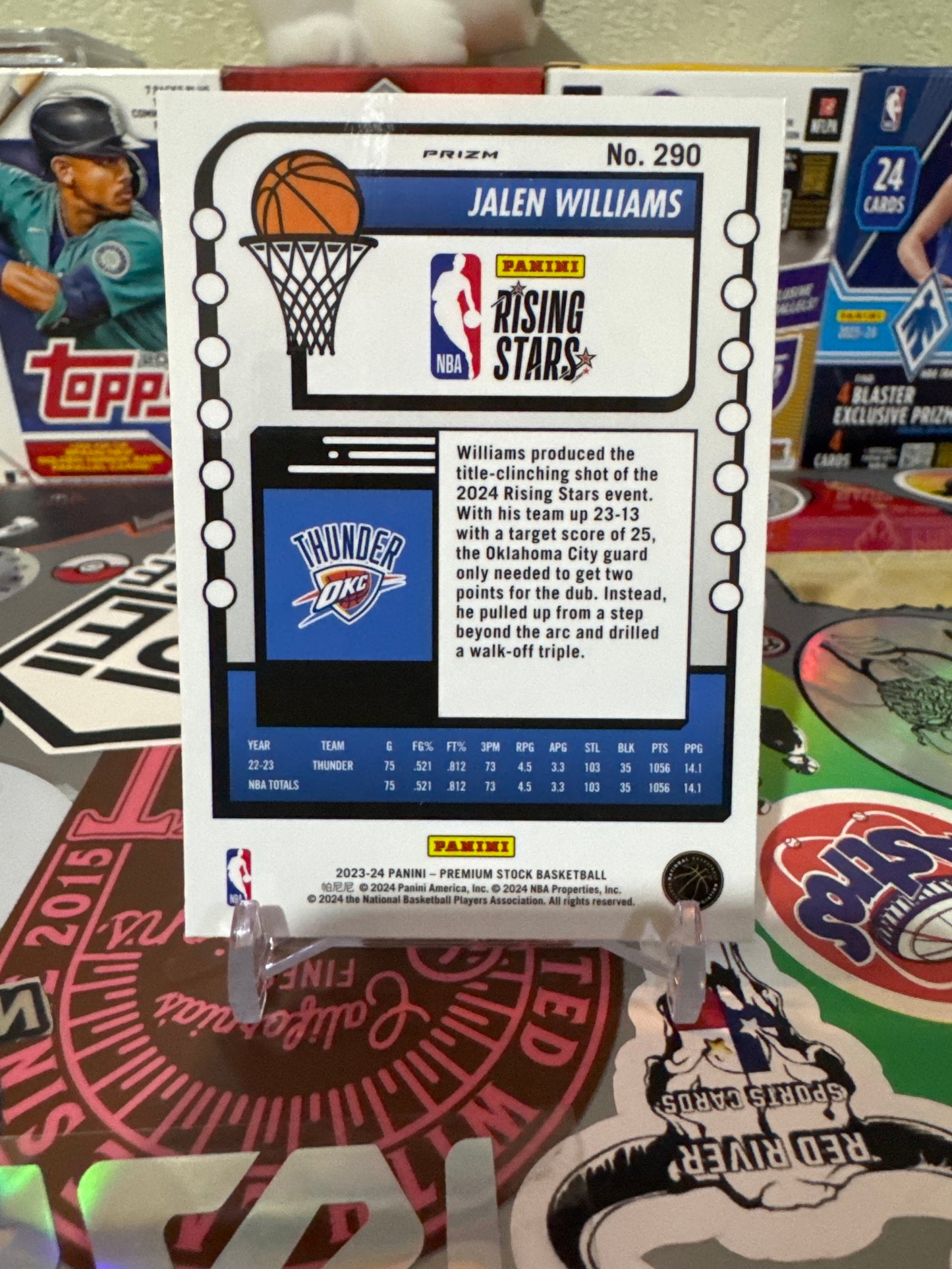 2024 Panini NBA Hoops Premium Stock Rising Stars #290 Jalen Williams- True Silver Parallel