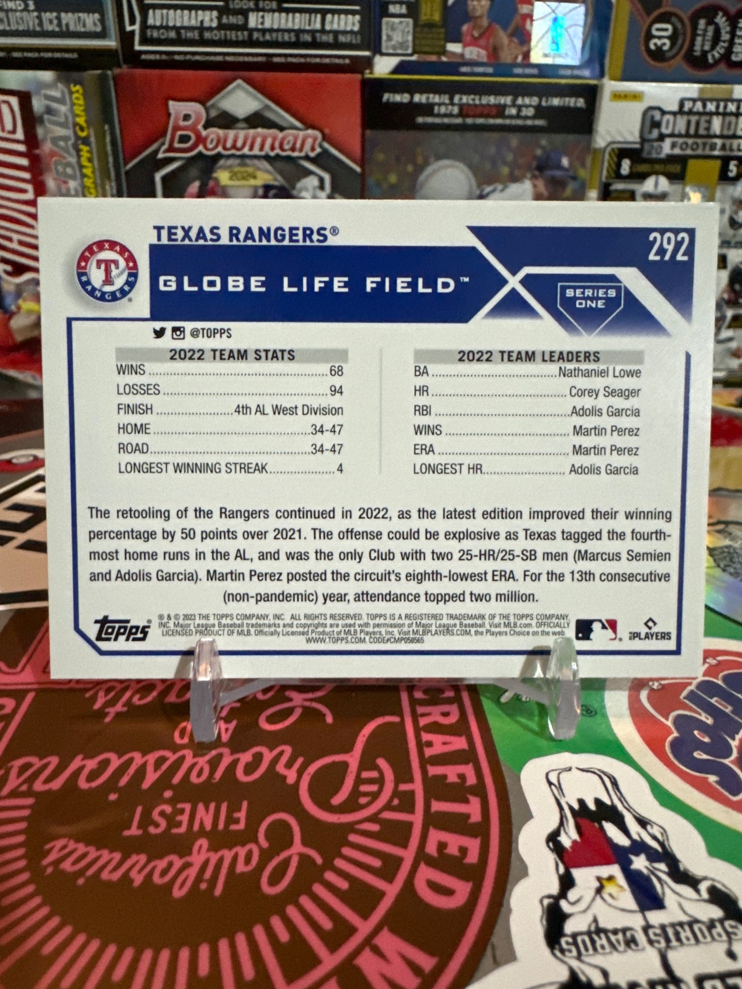 2023 Topps #292 Texas Rangers TC