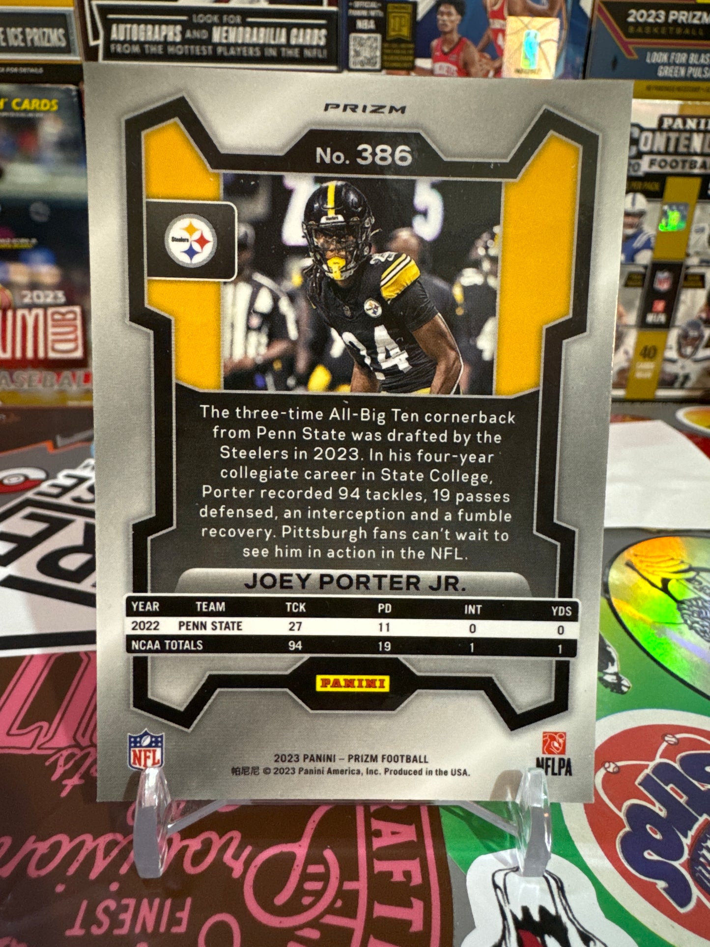 2023 Panini Prizm #386 Joey Porter Jr. RC - Red/White/Blue Prallel