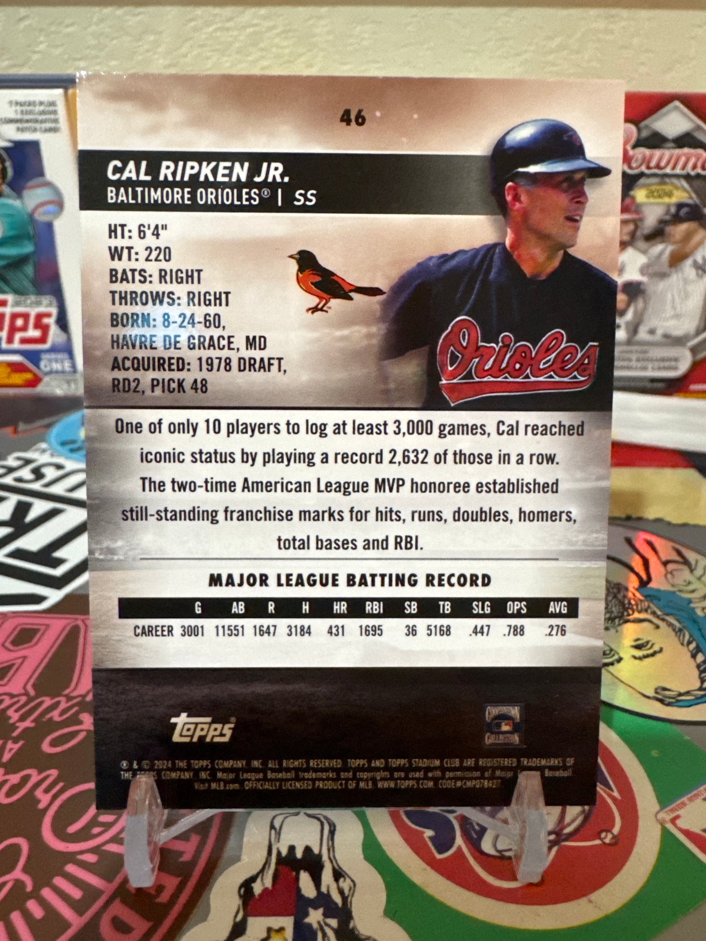 2024 Topps Stadium Club #46 Cal Ripken Jr.- Red Parallel