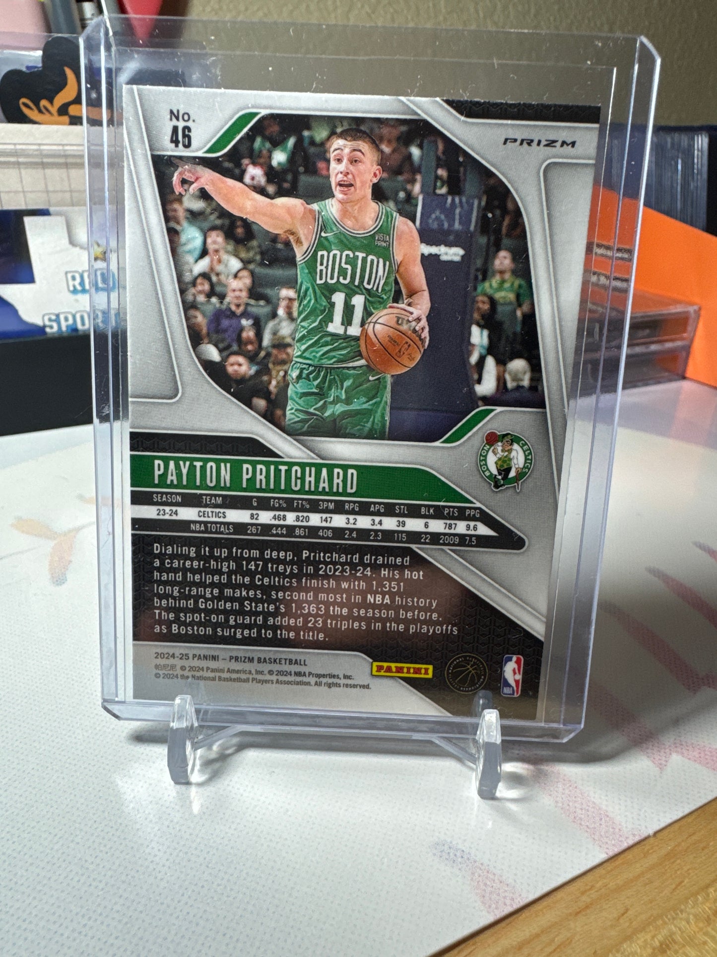 2024 Panini Prizm #46 Peyton Pritchard- Cracked Ice Parallel