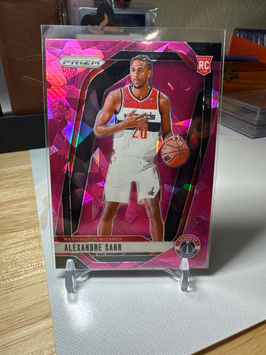 2024 Panini Prizm #264 Alexandre Sarr RC- Pink Cracked Ice Parallel