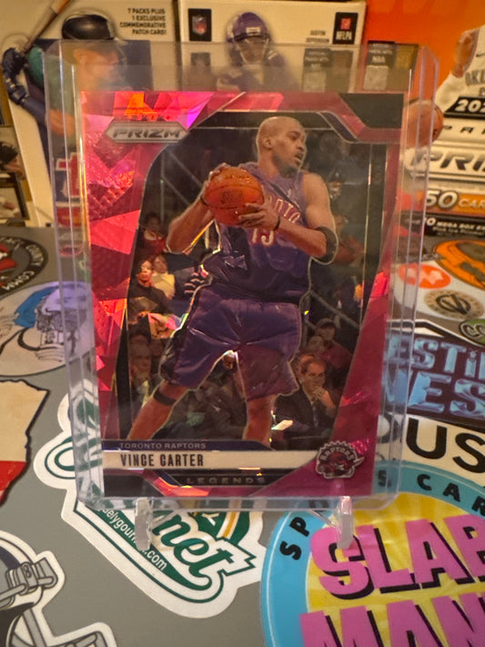 2024 Panini Prizm #295 Vince Carter- Pink Cracked Ice Parallel