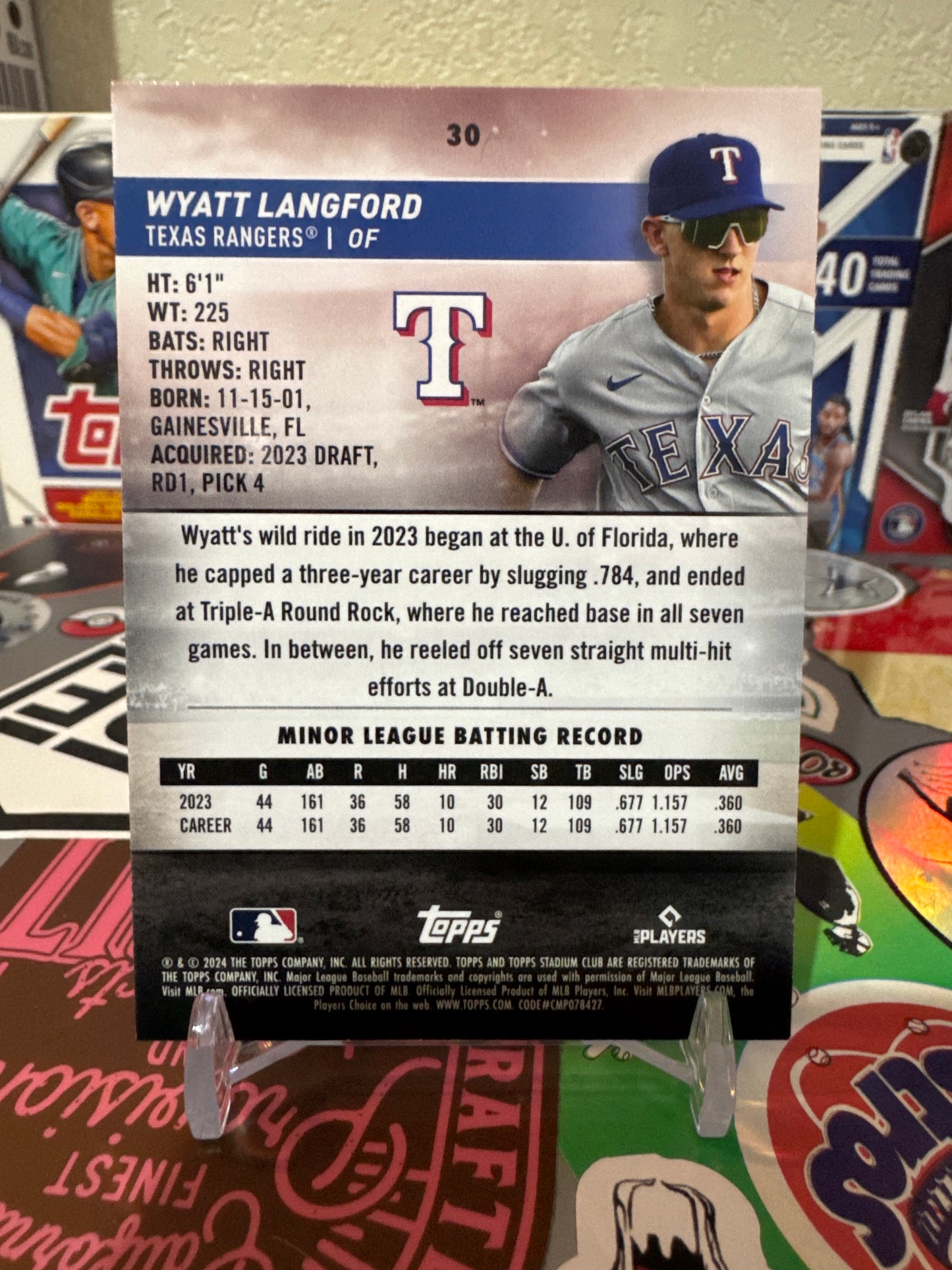 2024 Topps Stadium Club #30 Wyatt Langford RC