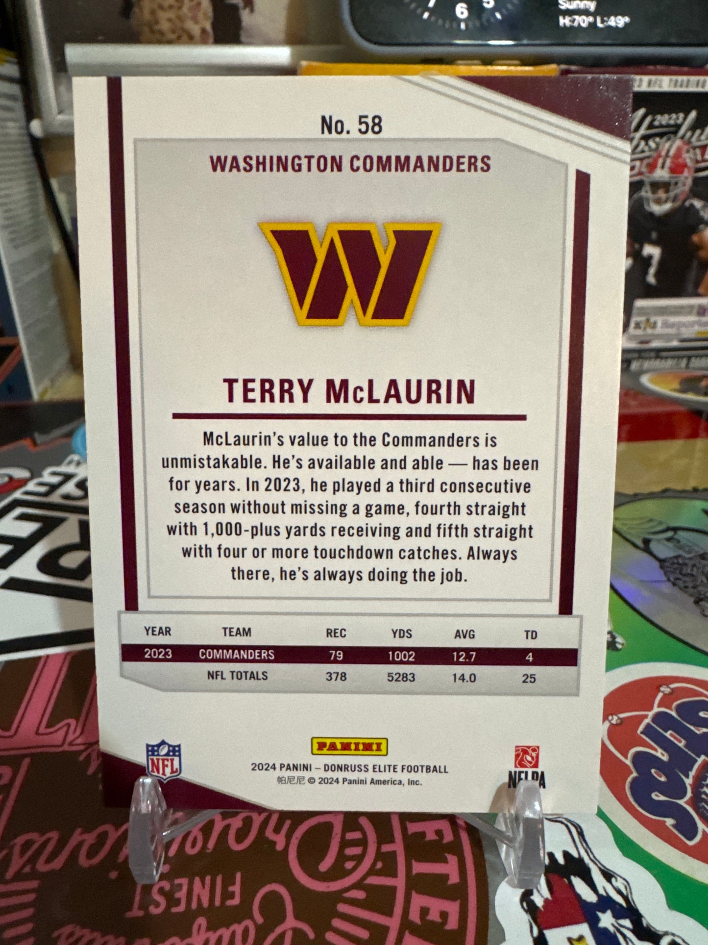 2024 Donruss Elite #58 Terry McLaurin- Pink Foil Parallel