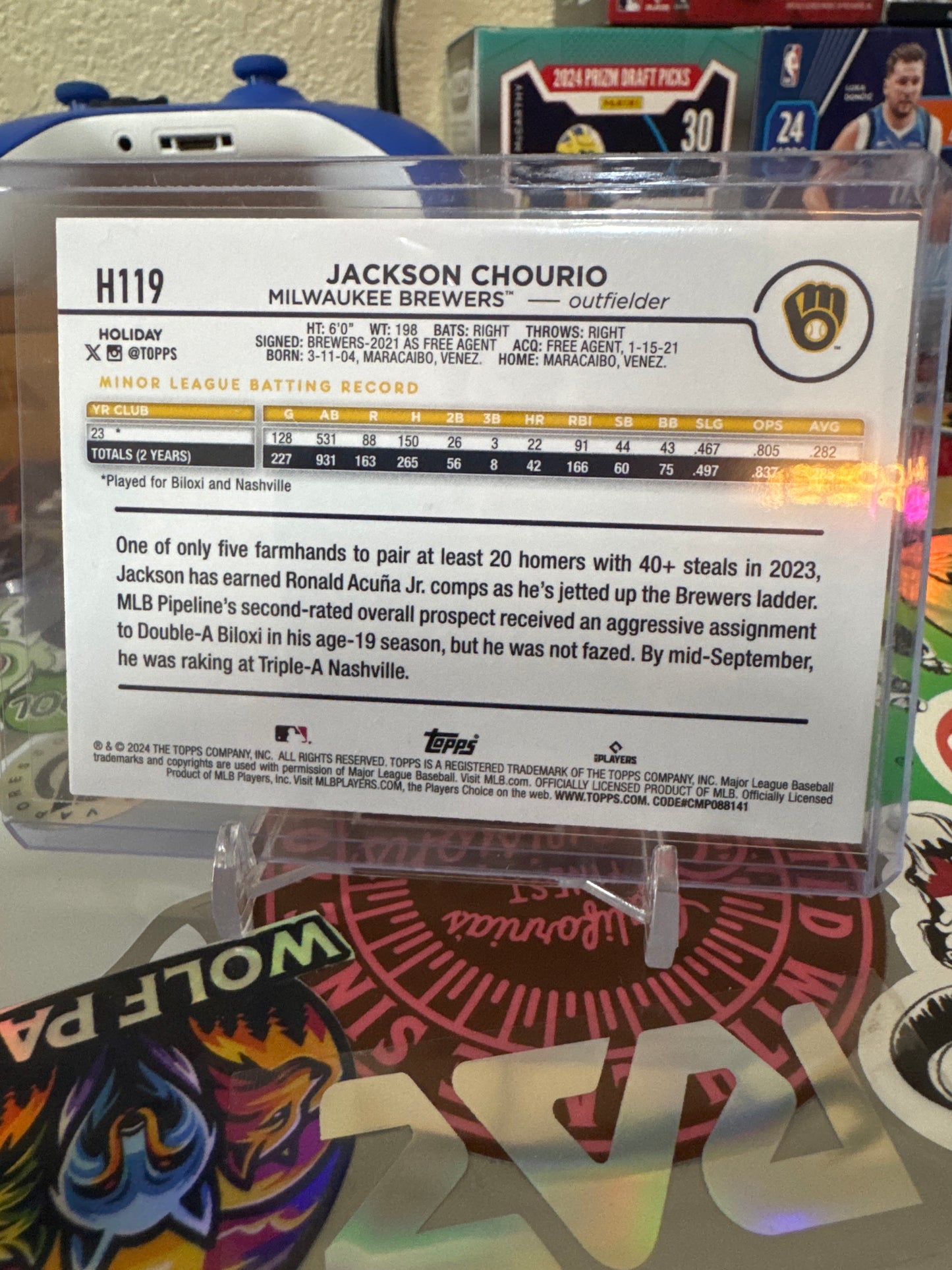 2024 Topps Holiday Holiday Variations #H119 Jackson Chourio RC