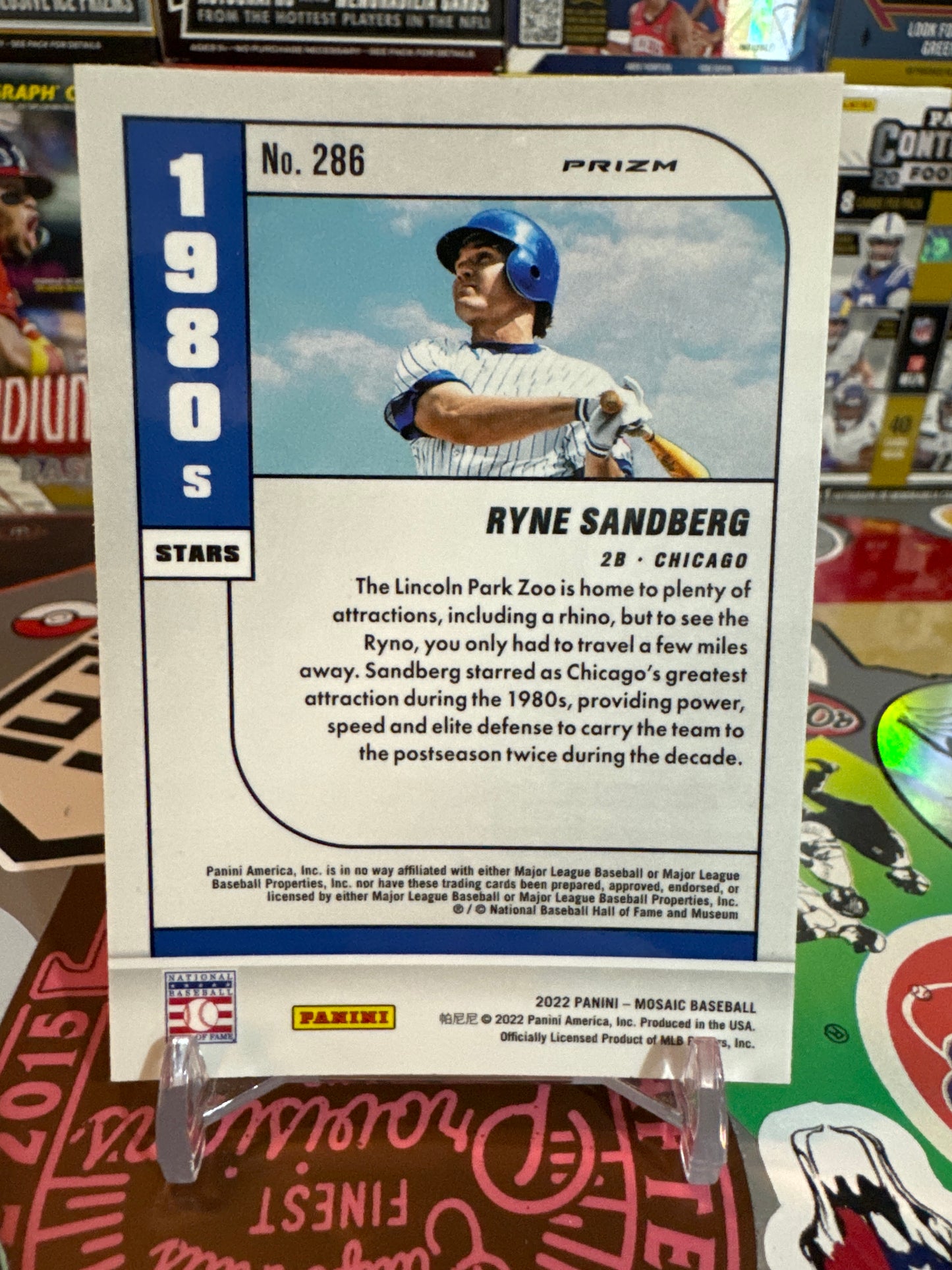 2022 Panini Mosaic baseball 1980’s Stars #286 Ryne Sandberg - Green Mosaic Parallel