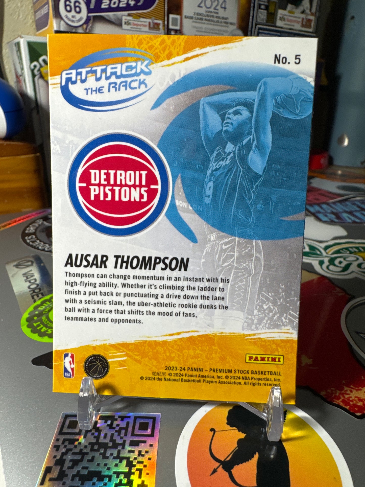 2023 Panini Hoops Premium Stock- Attack the rack #5 Ausar Thompson RC
