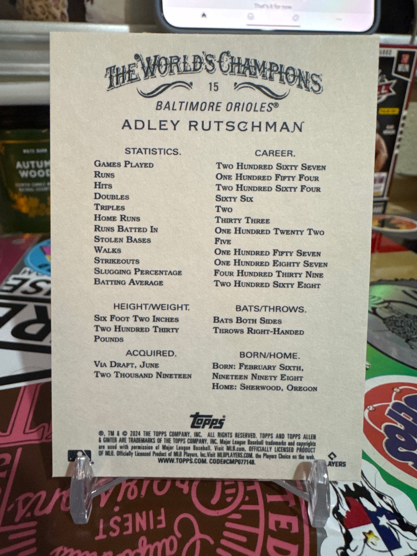 2024 Allen & Ginter #15 Adley Rutschman