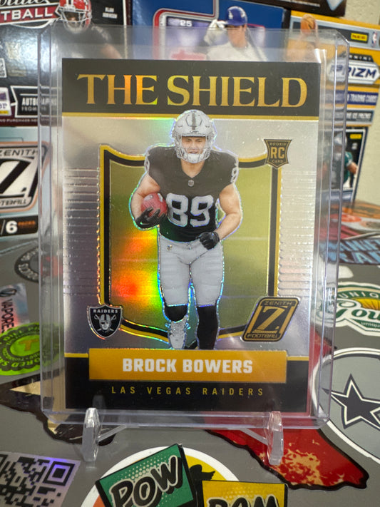 2024 Panini Zenith- The Shield #8 Brock Bowers RC- SSP- RARE- (CASE HIT)