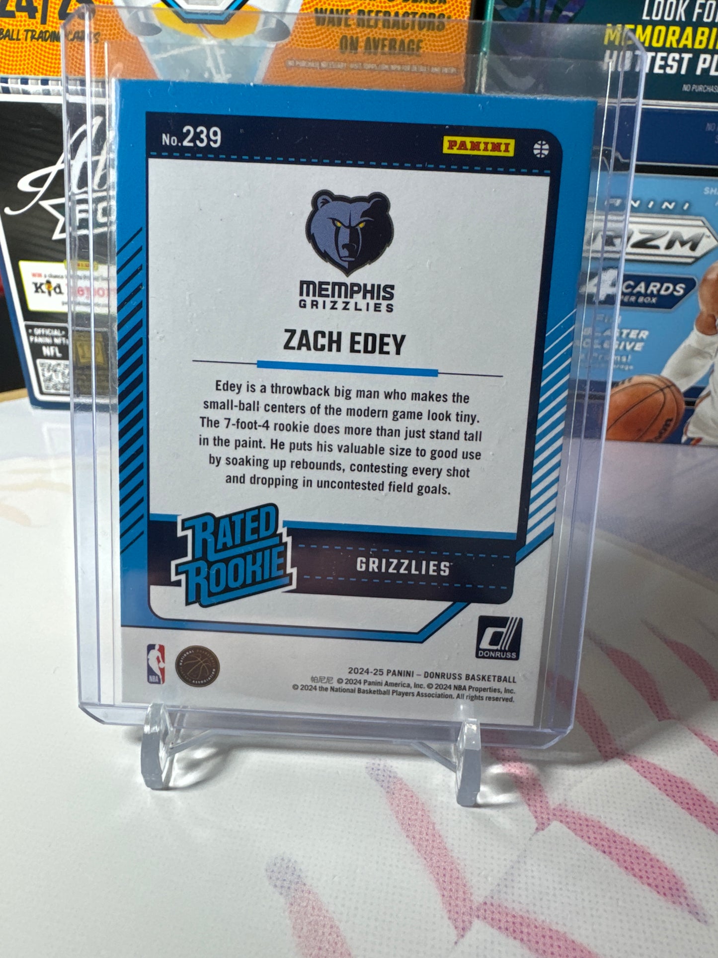 2024 Donruss Rated Rookie #239 Zach Edey RC