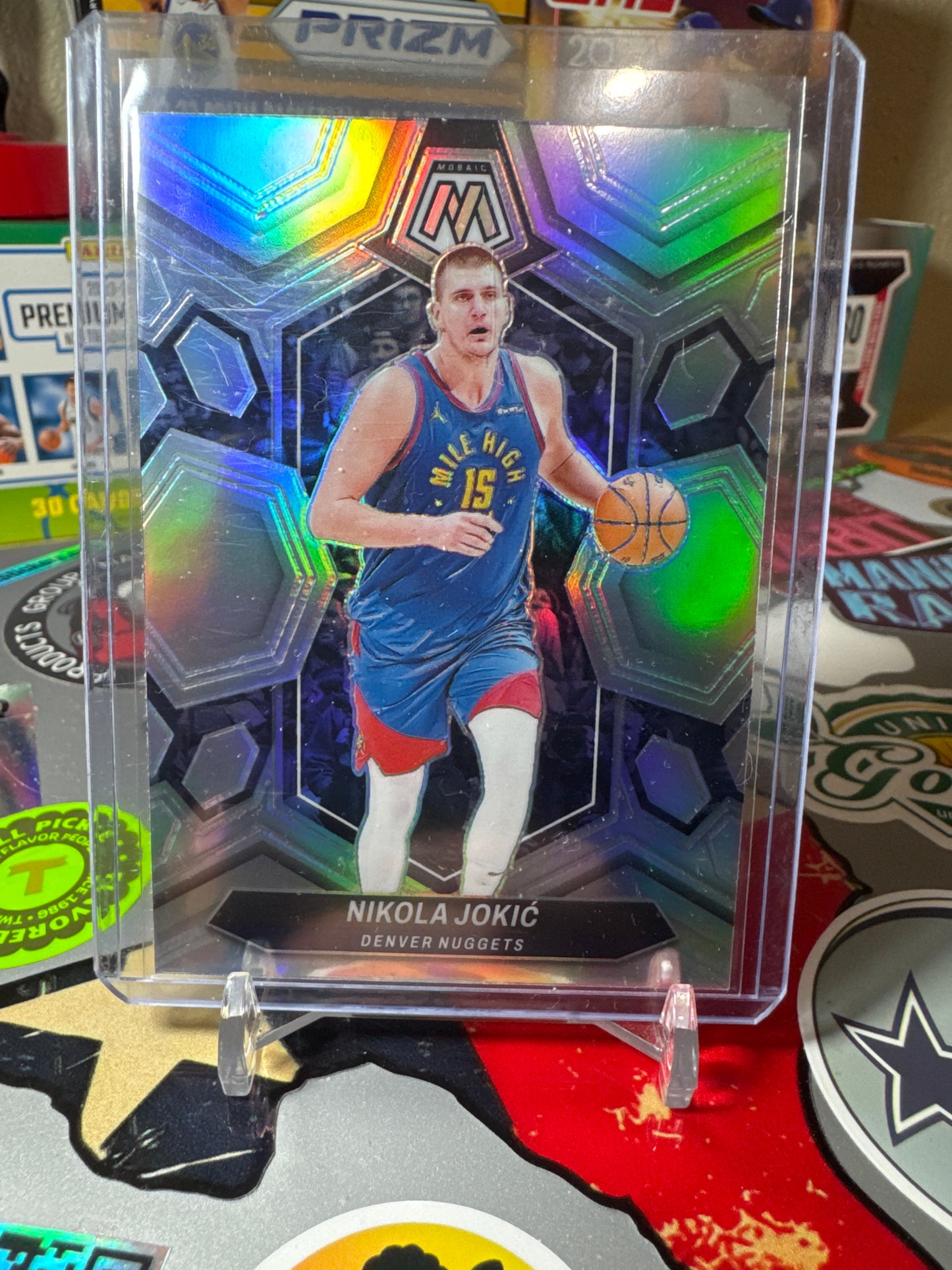 2023 Panini Mosaic #47 Nikola Jokic- True Silver Holo Parallel